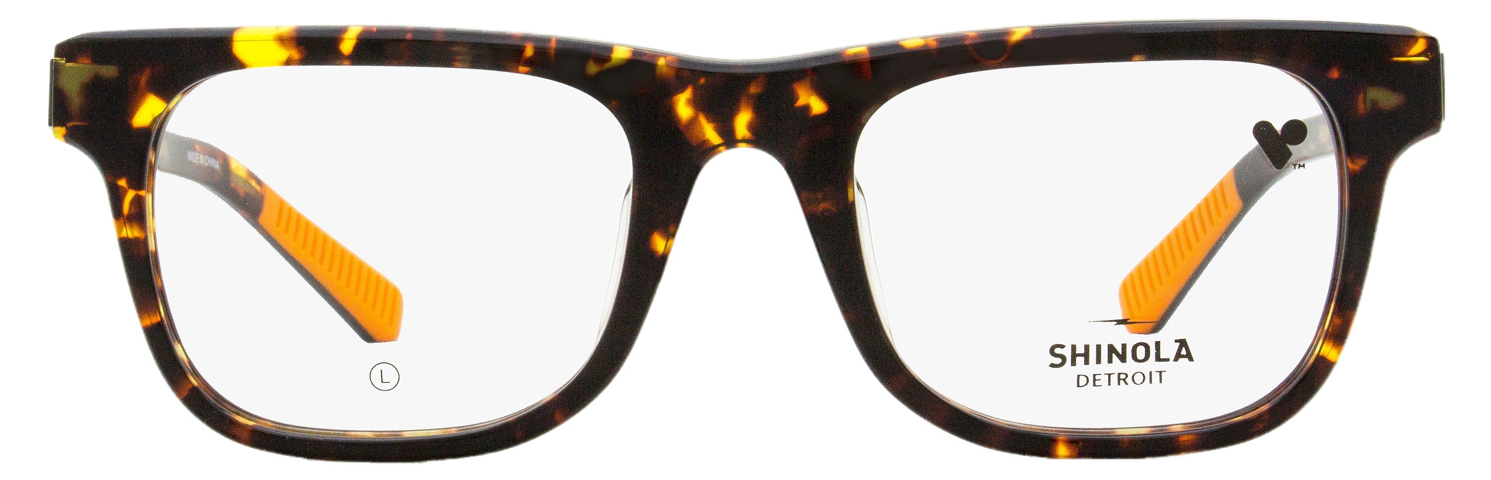 Shinola SH15002 Modified Rectangle Acetate Eyeglasses — Tortoise, view 2