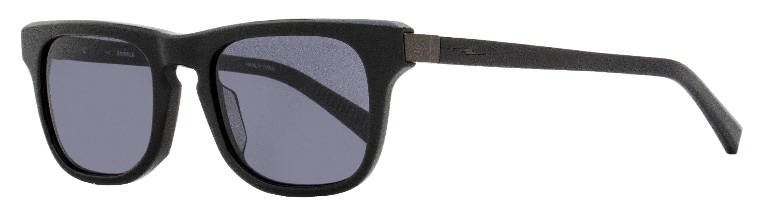 Shinola SH1502SM Monster Rectangle Sunglasses — Black by Shinola