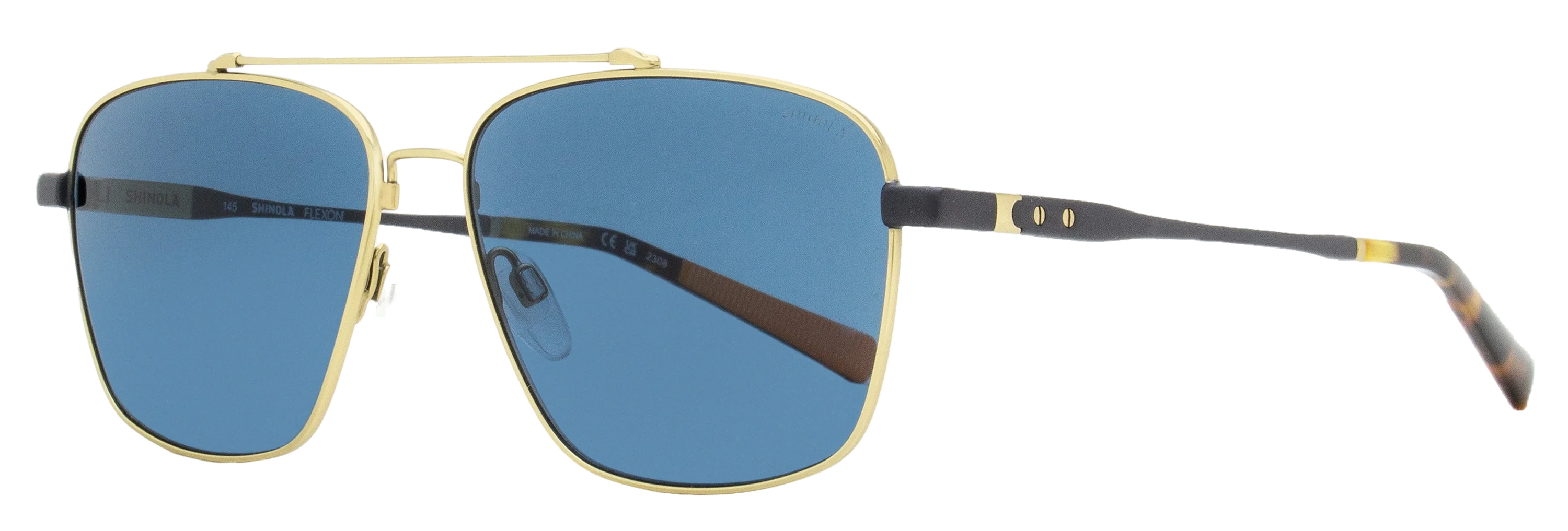 Shinola SH2100SM Navigator Double Bridge Sunglasses — Gold by Shinola