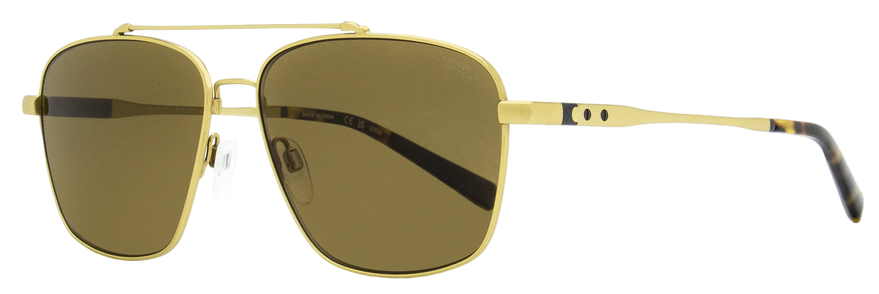 Shinola SH2100SPM Double-Bridge Navigator Sunglasses — Gold by Shinola