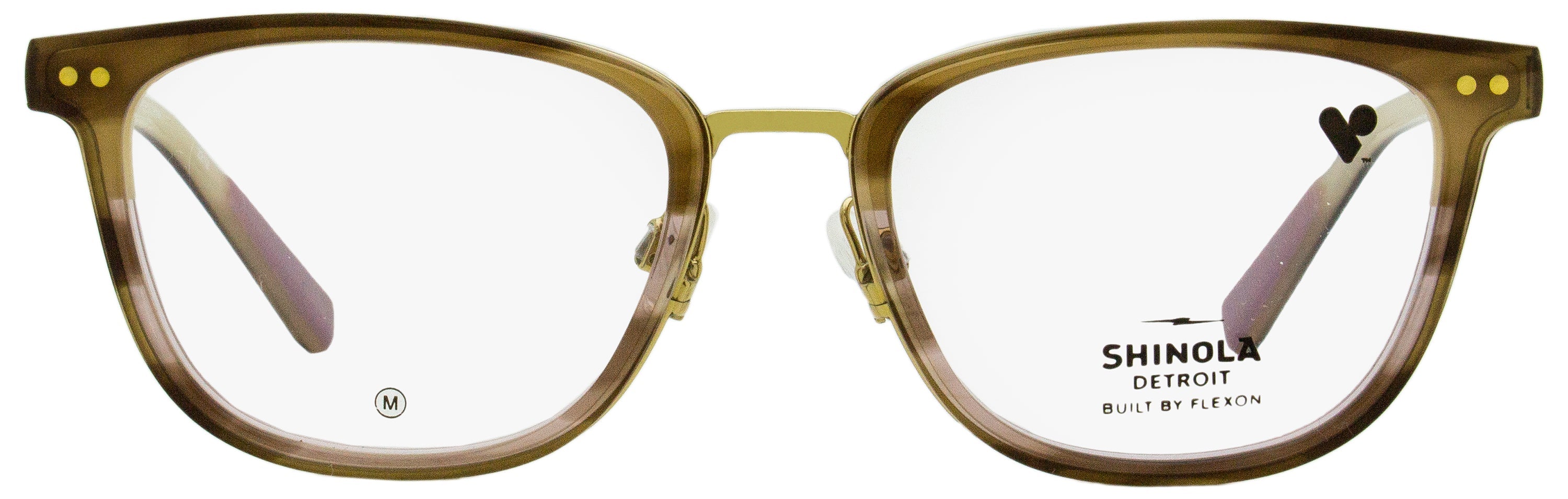 Shinola SH27000 Memory Metal Acetate Eyeglasses — Brown, view 2