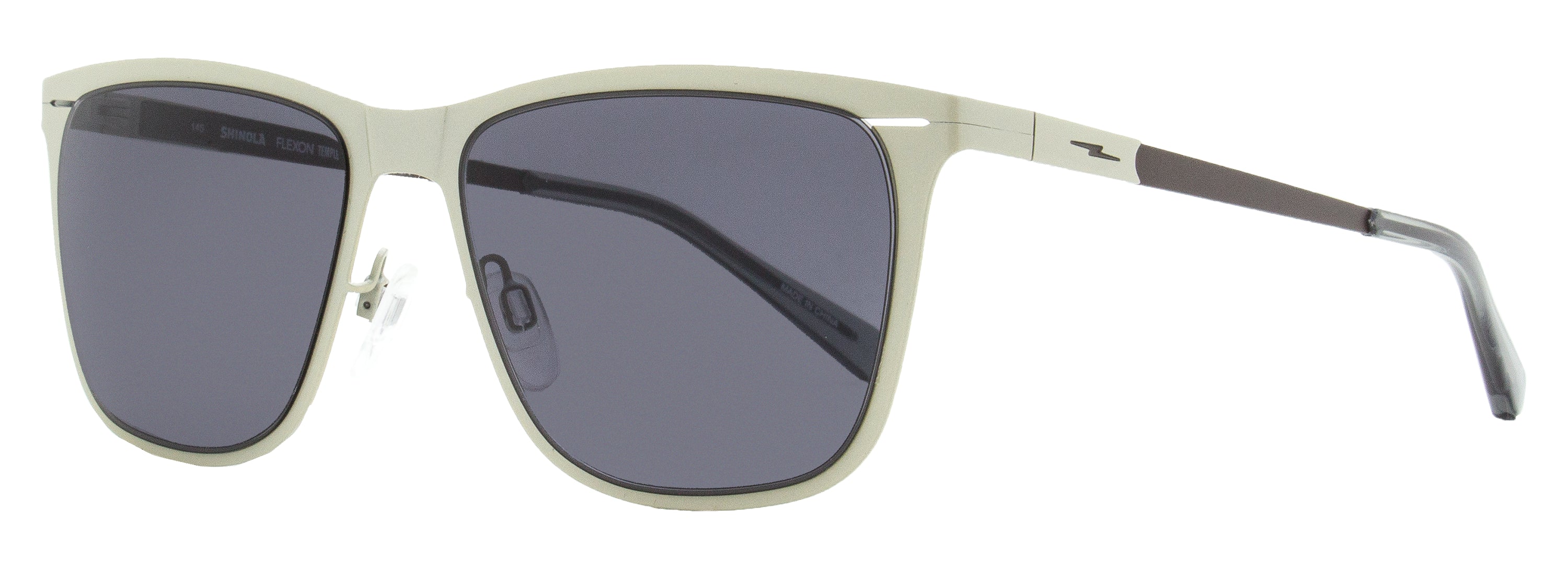Shinola SH3100SM Metal Frame with Flexon Temples Sunglasses — Silver by Shinola