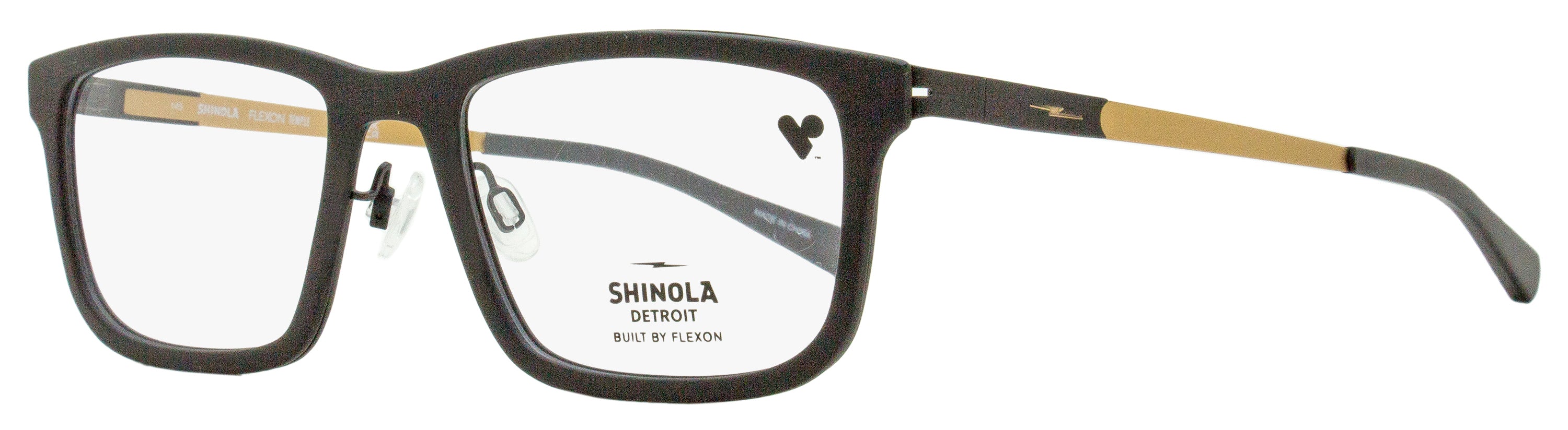 Shinola SH37000 Flexon Temple Eyeglasses — Black by Shinola