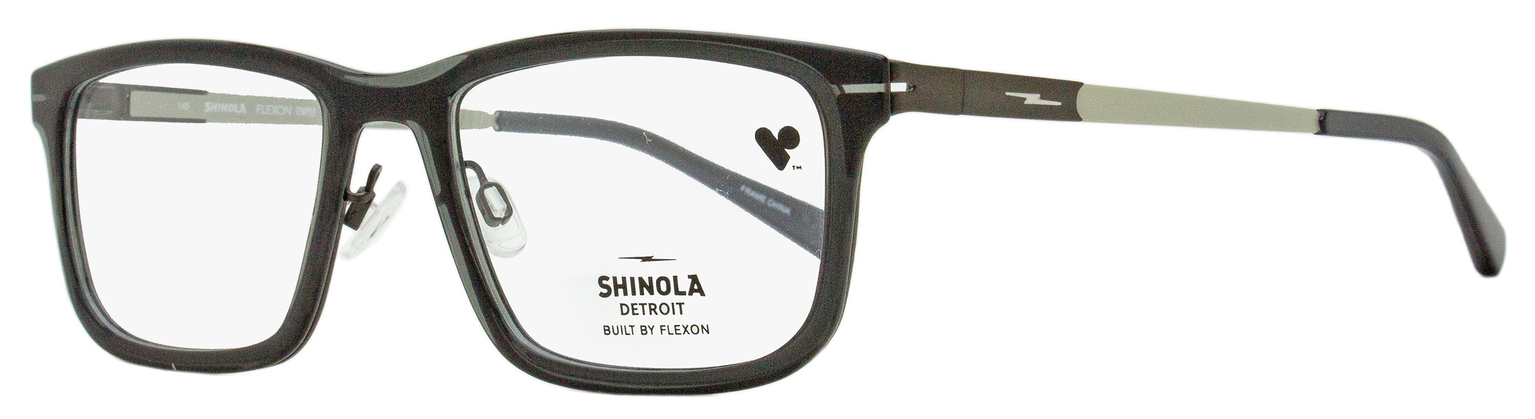 Shinola SH37000 Flexon Temple Rectangle Eyeglasses — Gray by Shinola