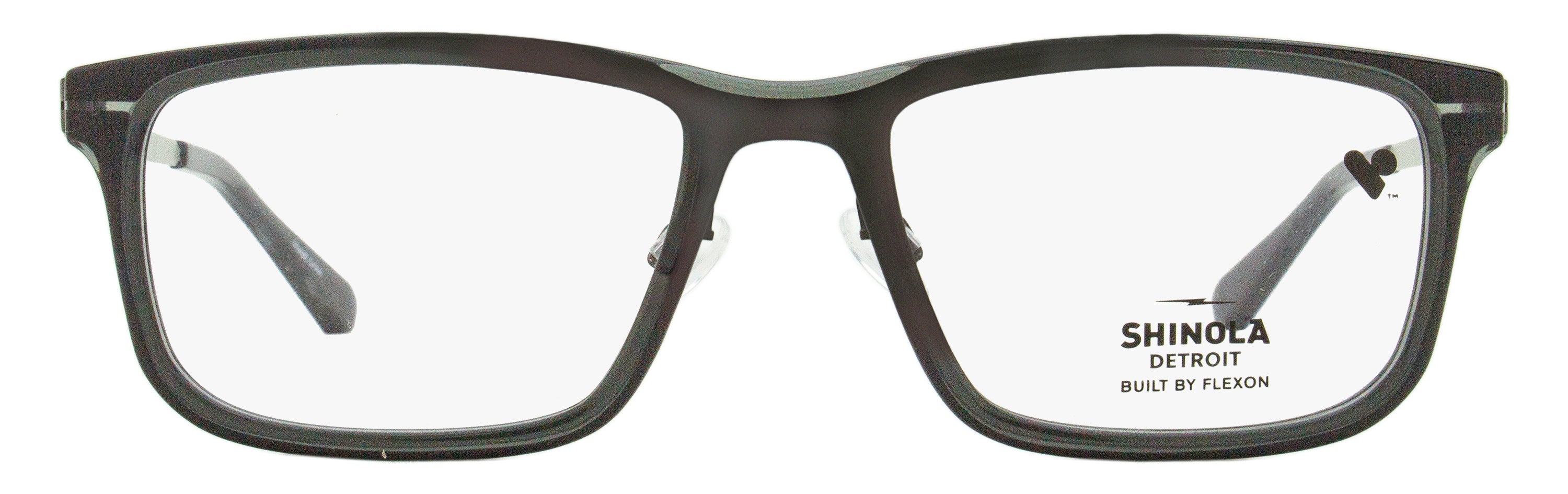 Shinola SH37000 Flexon Temple Rectangle Eyeglasses — Gray, view 2