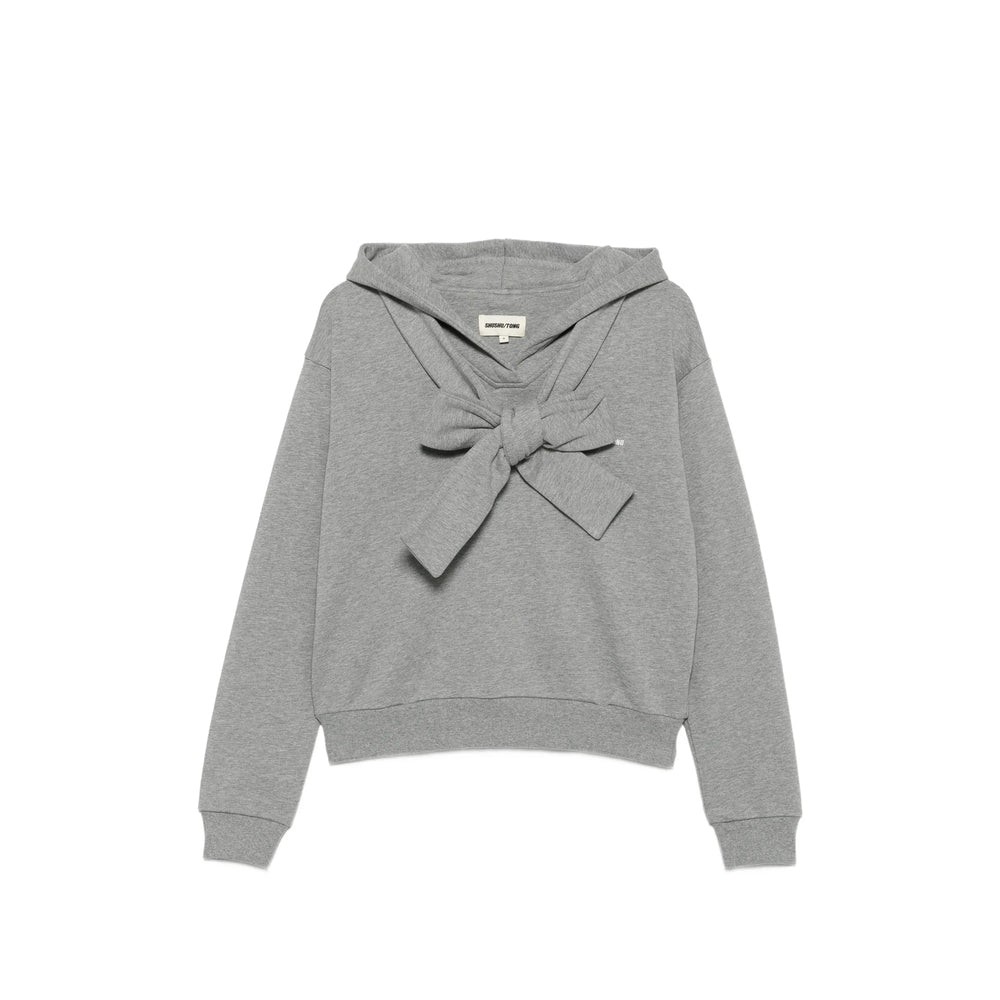 Shushu/Tong V-Neck Cotton Hoodie — Grey by Shushu/Tong