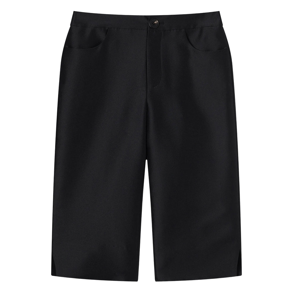 Shushu/Tong Side-Slit Tailored Short Trousers — Black by Shushu/Tong