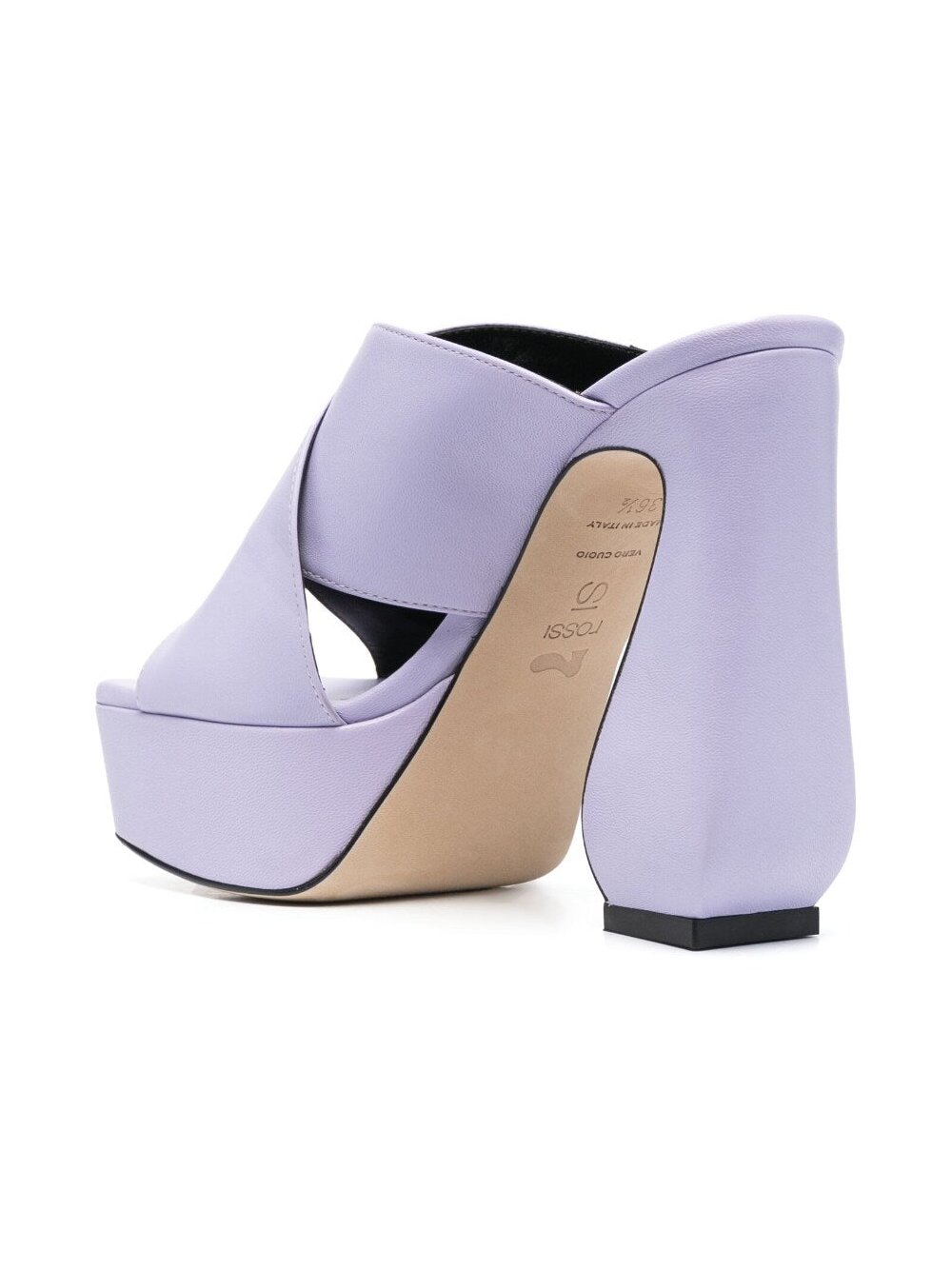 Si Rossi Platform Leather Heel Mule — Lilac, view 3