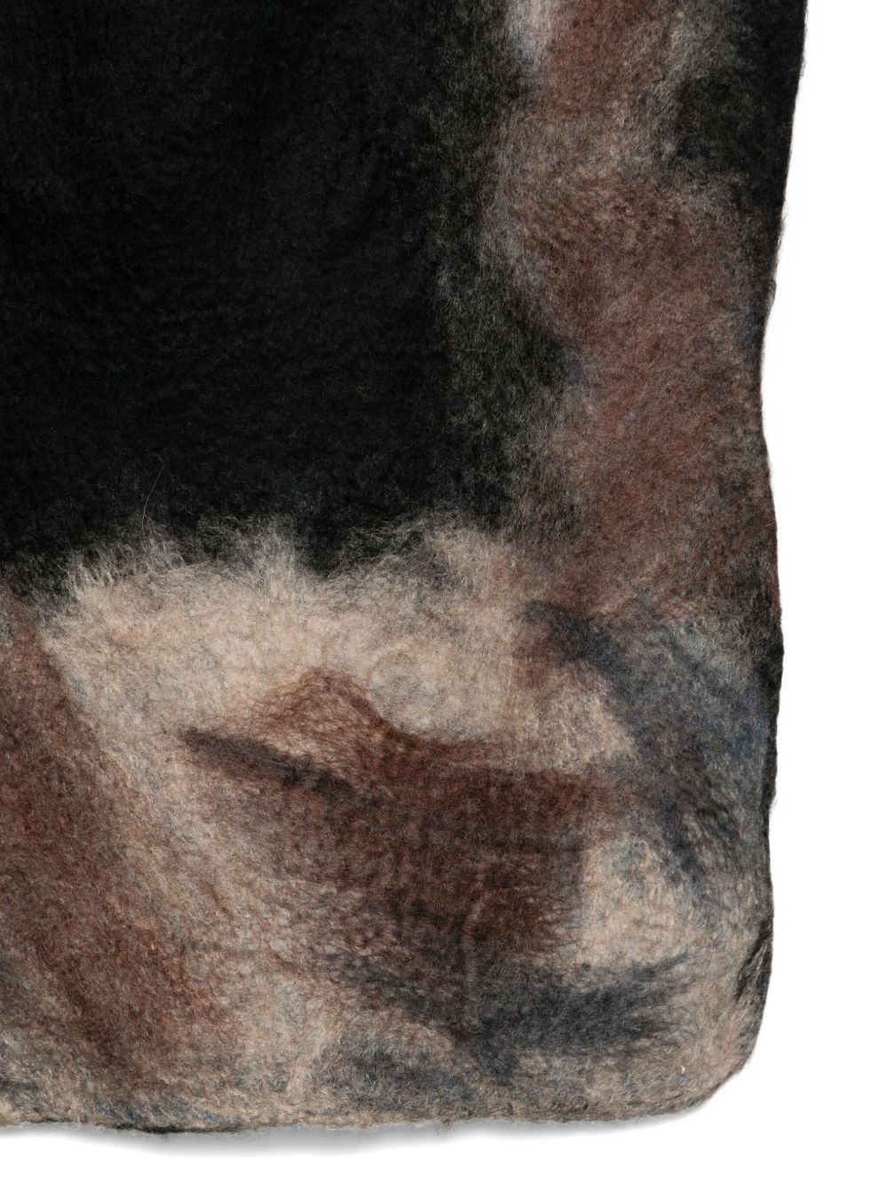 SILVANA MANETTI Cashmere-Silk Blend with Jagged Edges Scarf — Black, view 3