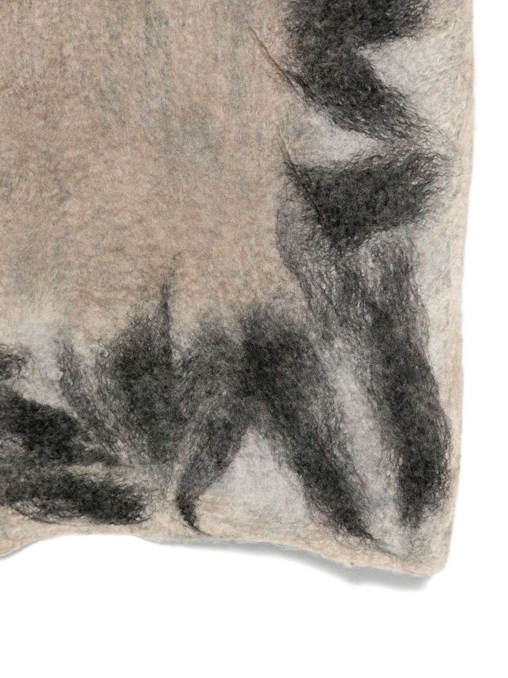 SILVANA MANETTI Jagged-Edge Cashmere Silk Blend Scarf — Grey, view 3