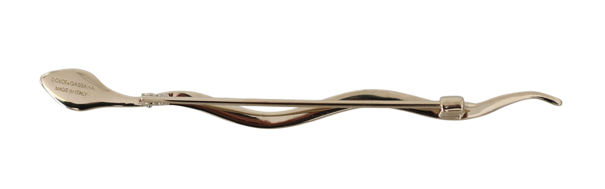 Silver Brass Crystal Spilla Serpente Brooch Pin Accessory, view 2