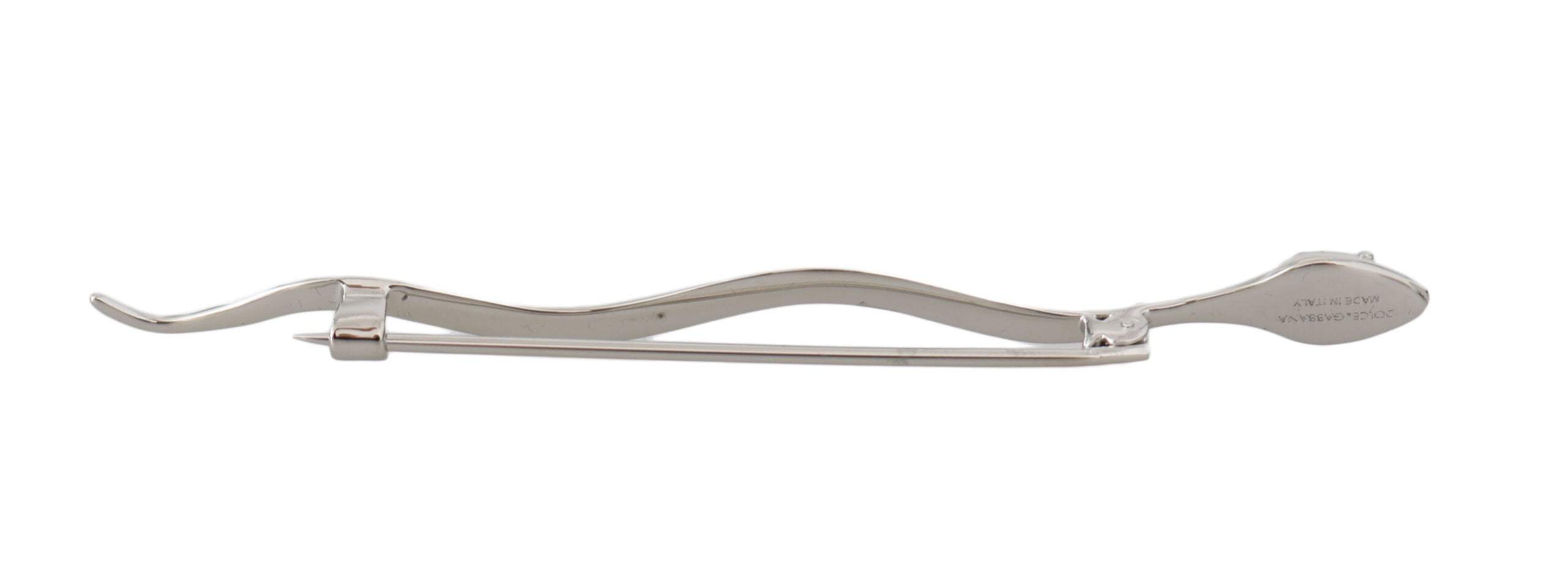 Silver Brass Crystal Spilla Serpente Mens Brooch Pin Accessory, view 2