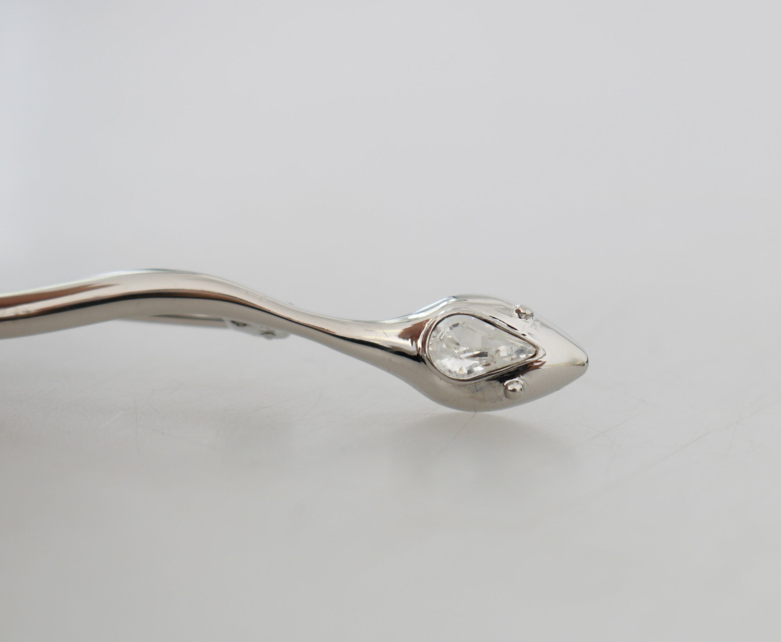 Silver Brass Crystal Spilla Serpente Mens Brooch Pin Accessory, view 4