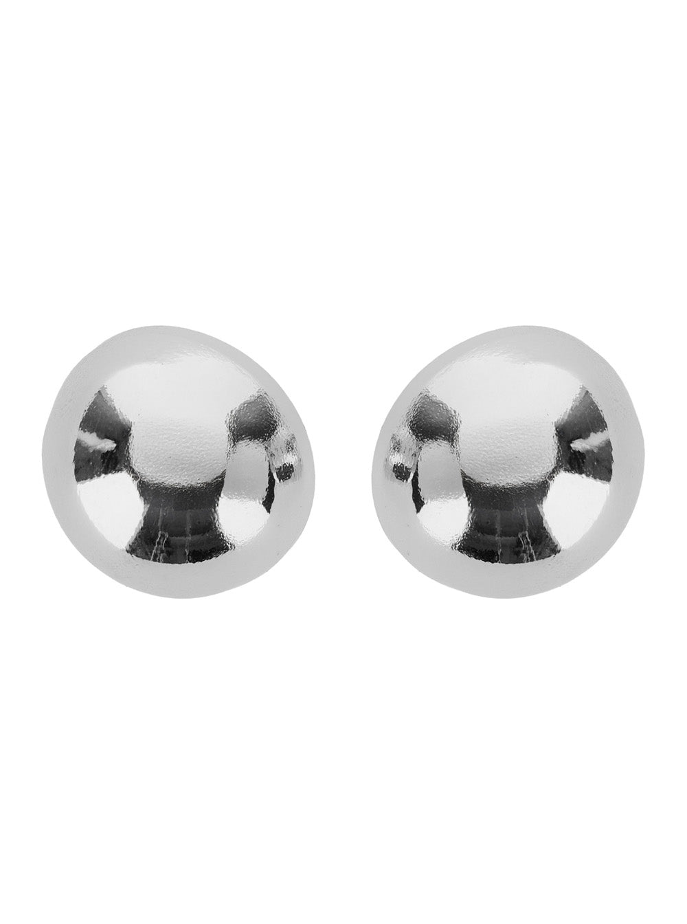 Silvia Gnecchi Polished Metallic Circular Earrings — Silver by Silvia Gnecchi