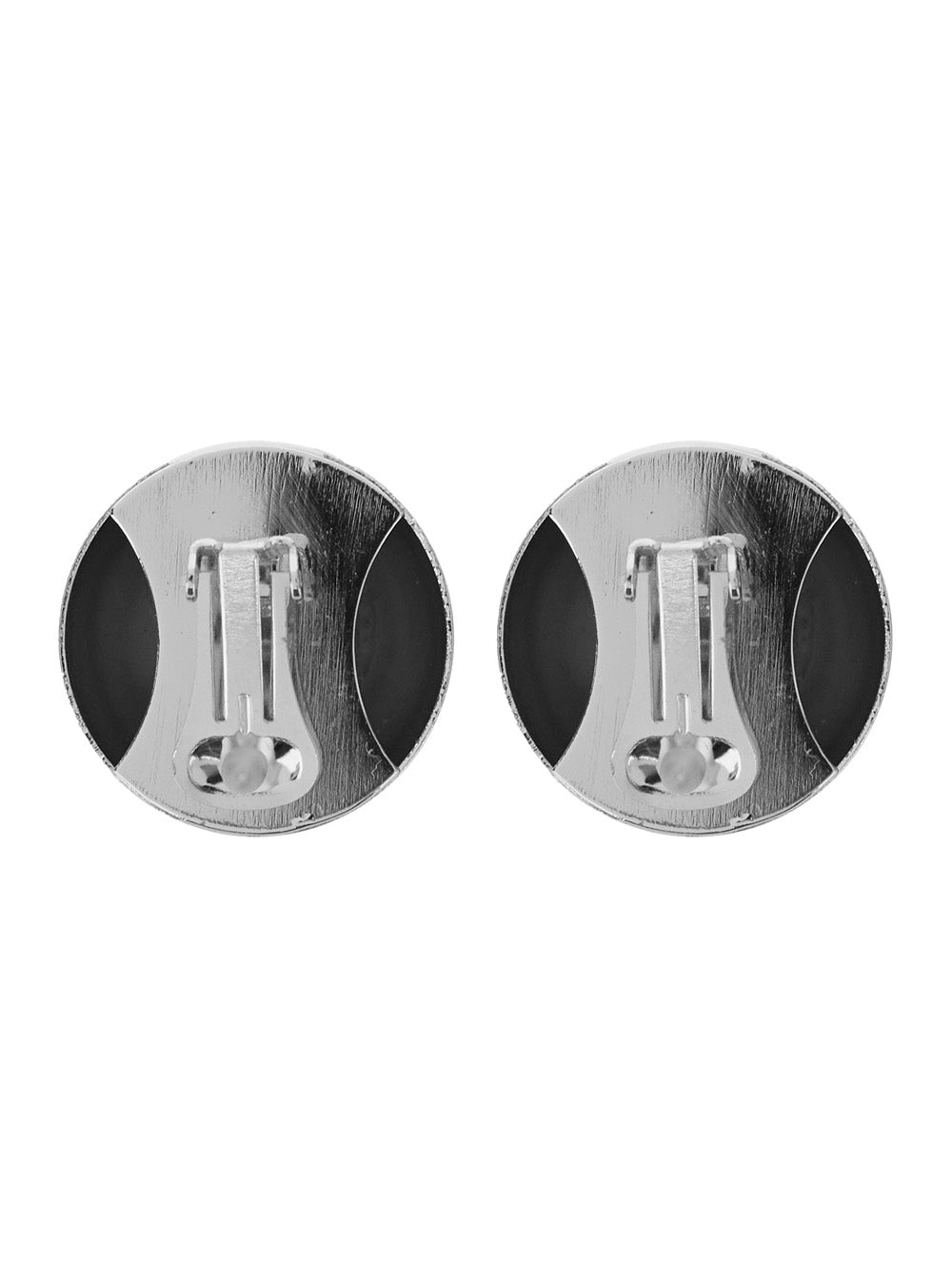 Silvia Gnecchi Polished Metallic Circular Earrings — Silver, view 2