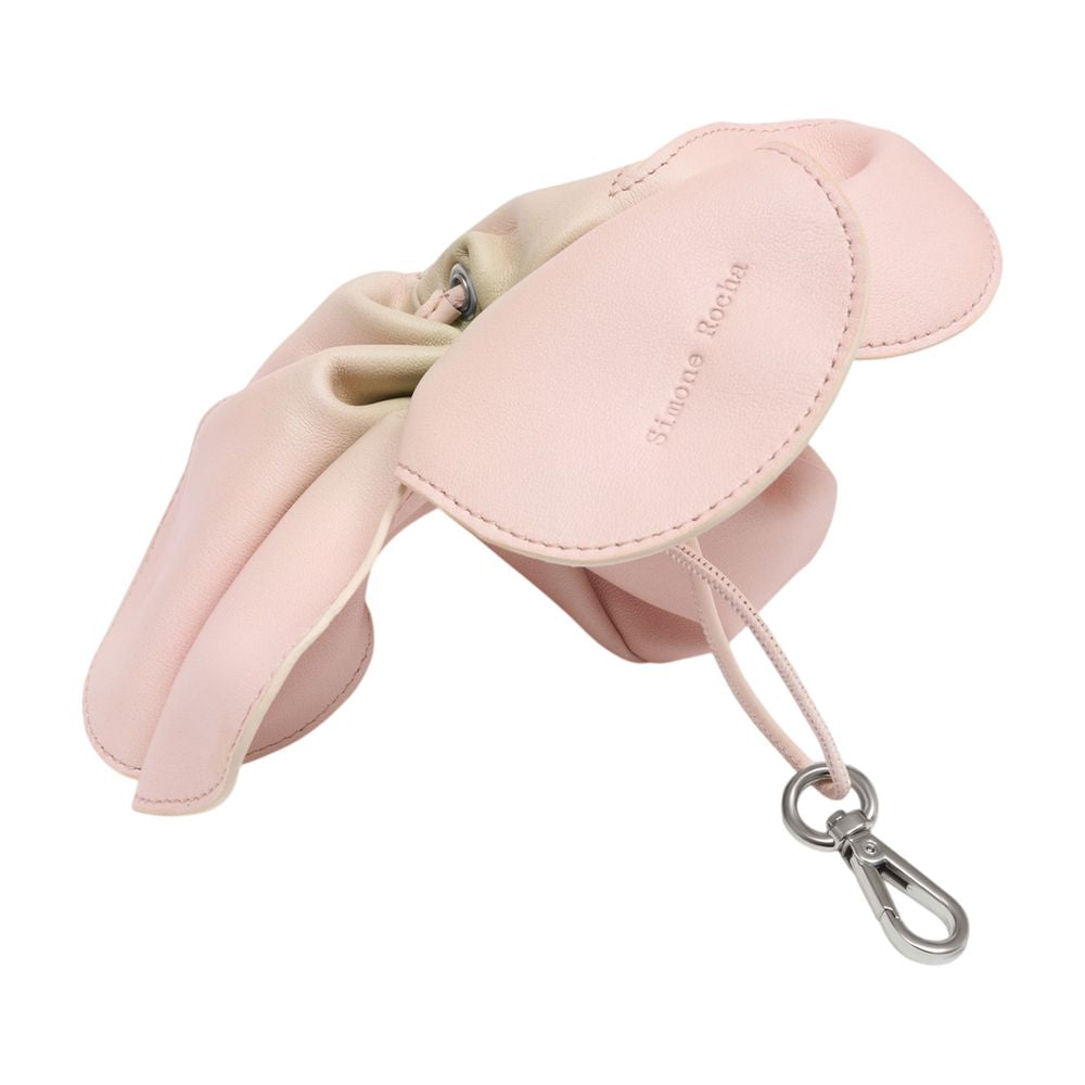Simone Rocha Flower-Shaped Leather Coin Purse — Pink, view 2