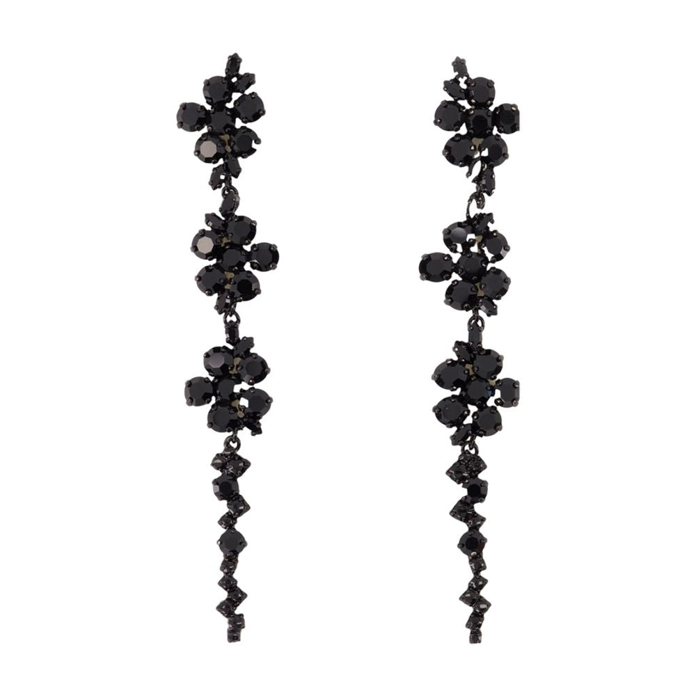 Simone Rocha Floral Black Pearl Drop Earrings — Black by Simone Rocha