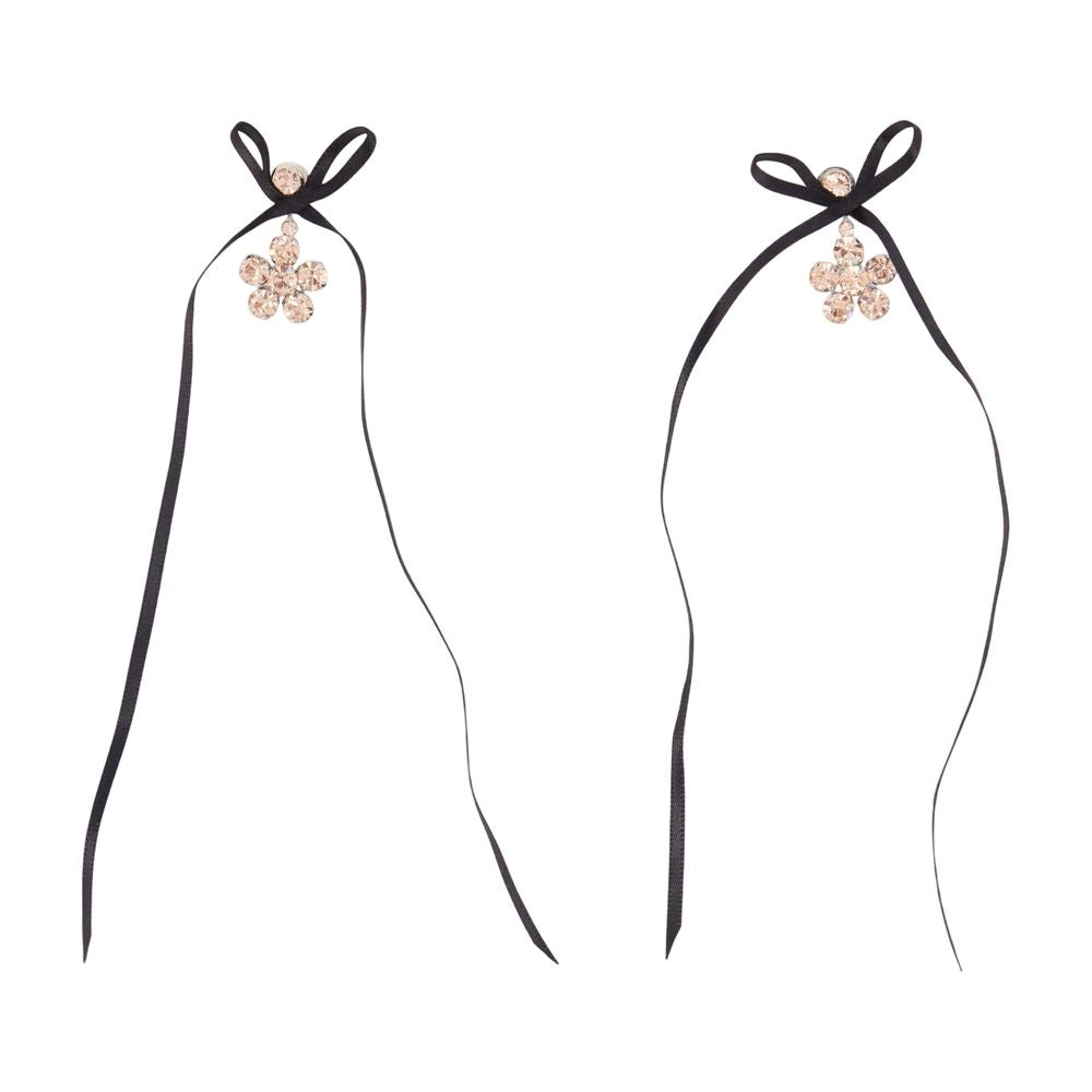Simone Rocha Daisy-Charm Ribbon Earrings — Pink by Simone Rocha