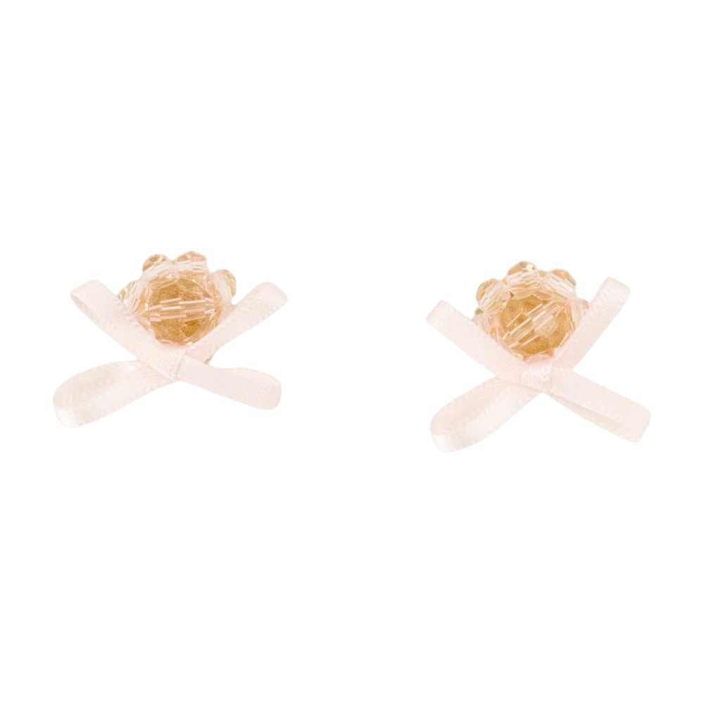 Simone Rocha Petite Bow Daisy Earrings — Pink, view 2