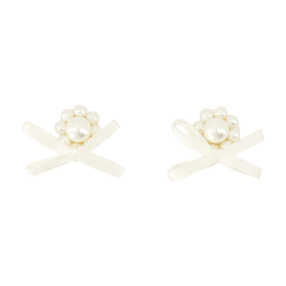 Simone Rocha Petite Daisy Earrings — White, view 2