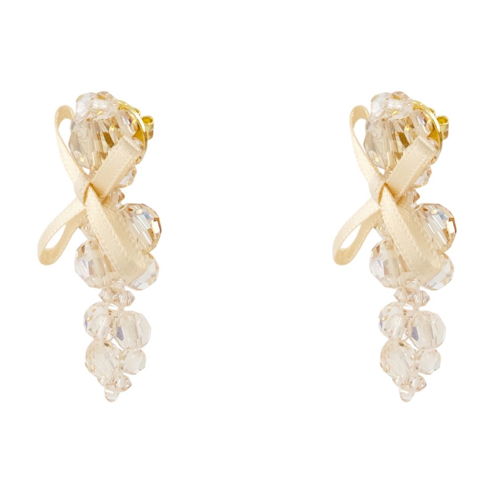 Simone Rocha Bow-Tie Crystal Earrings — Yellow by Simone Rocha