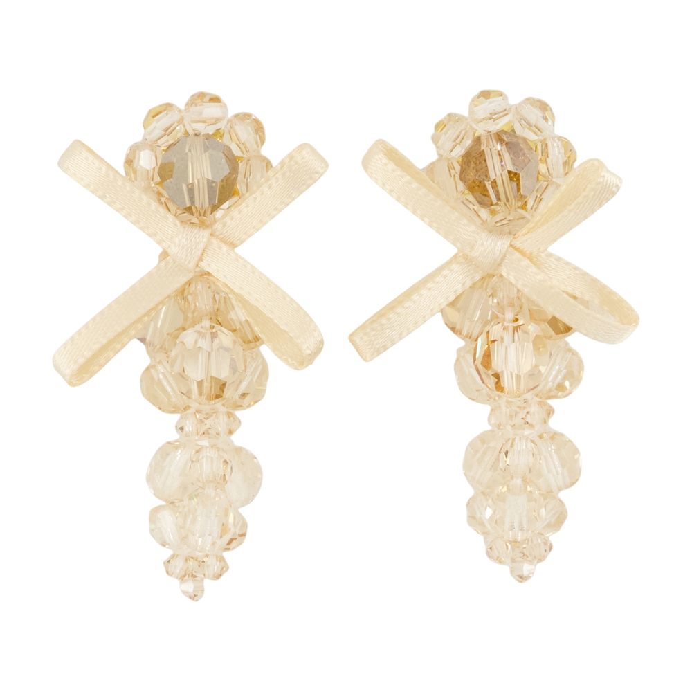 Simone Rocha Bow-Tie Crystal Earrings — Yellow, view 2