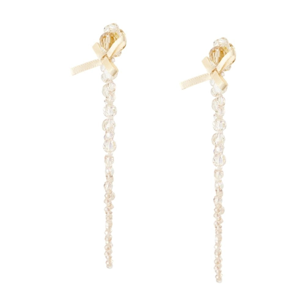 Simone Rocha Crystal Bow Drip Earrings — Yellow by Simone Rocha
