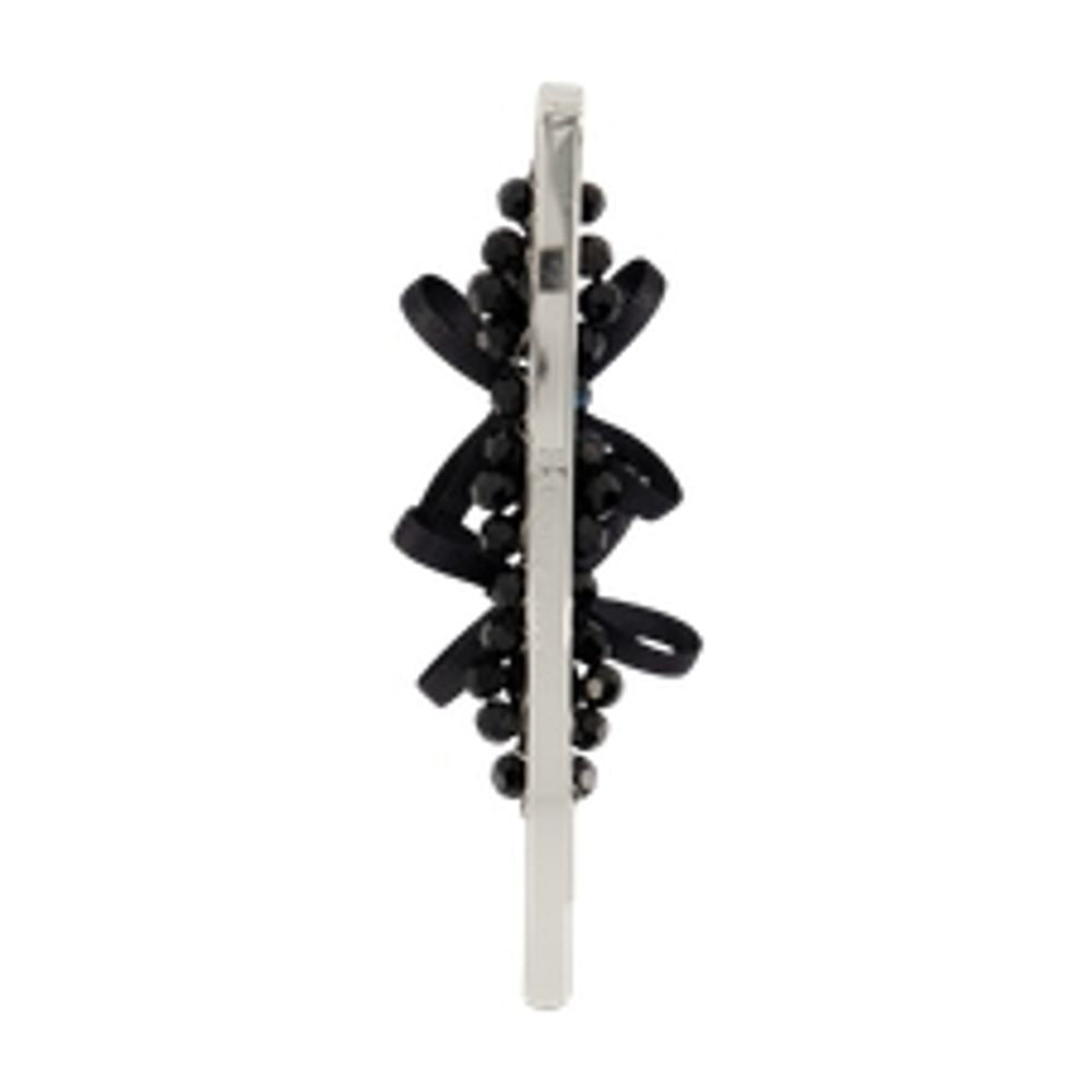 Simone Rocha Petite Bow Flower Hair Clips — Black, view 2