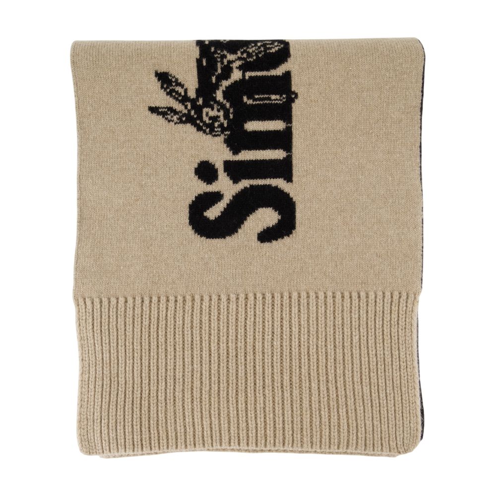 Simone Rocha Beaded Logo Scarf — Beige, view 2
