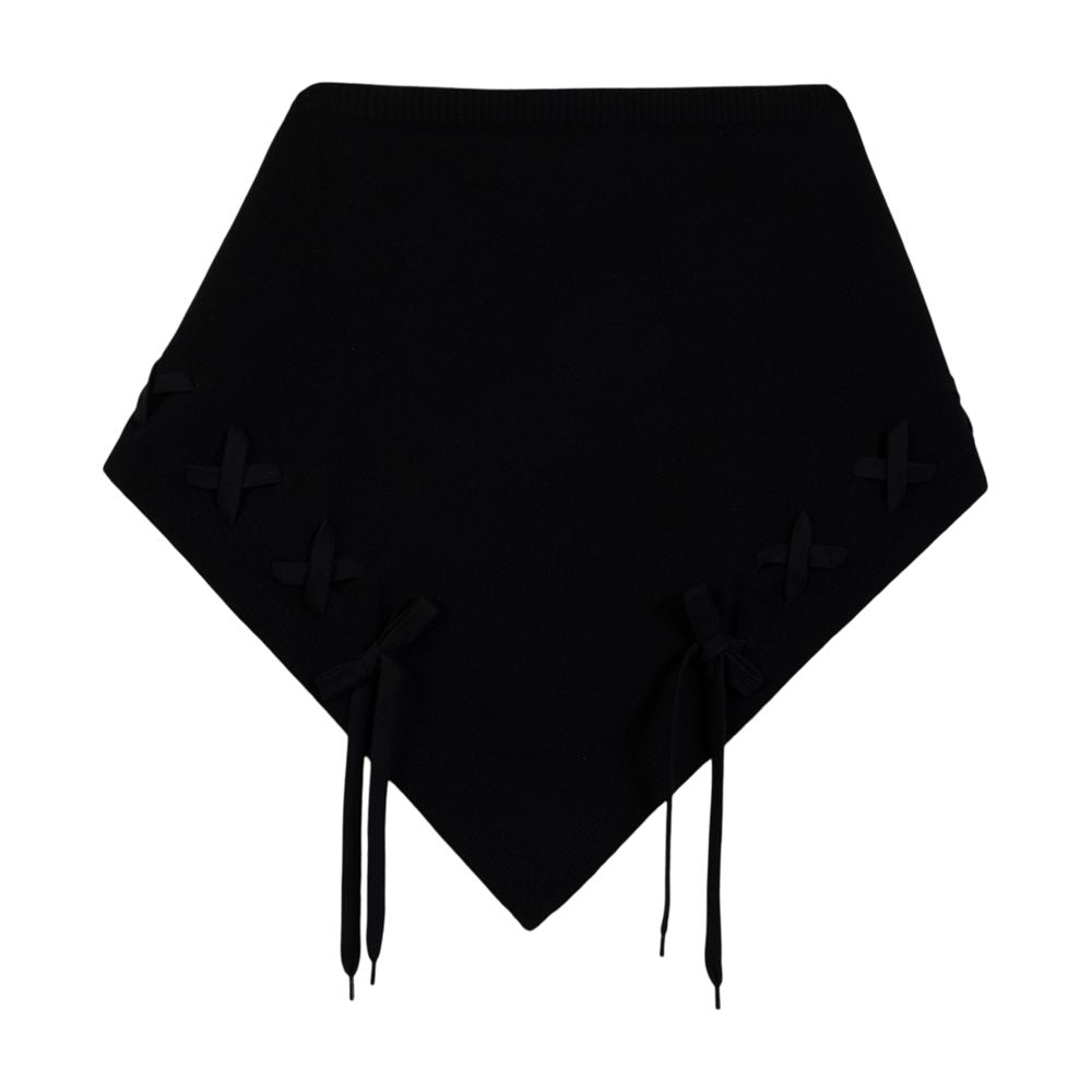Simone Rocha Merino Wool Lace-Up Scarf — Black, view 2