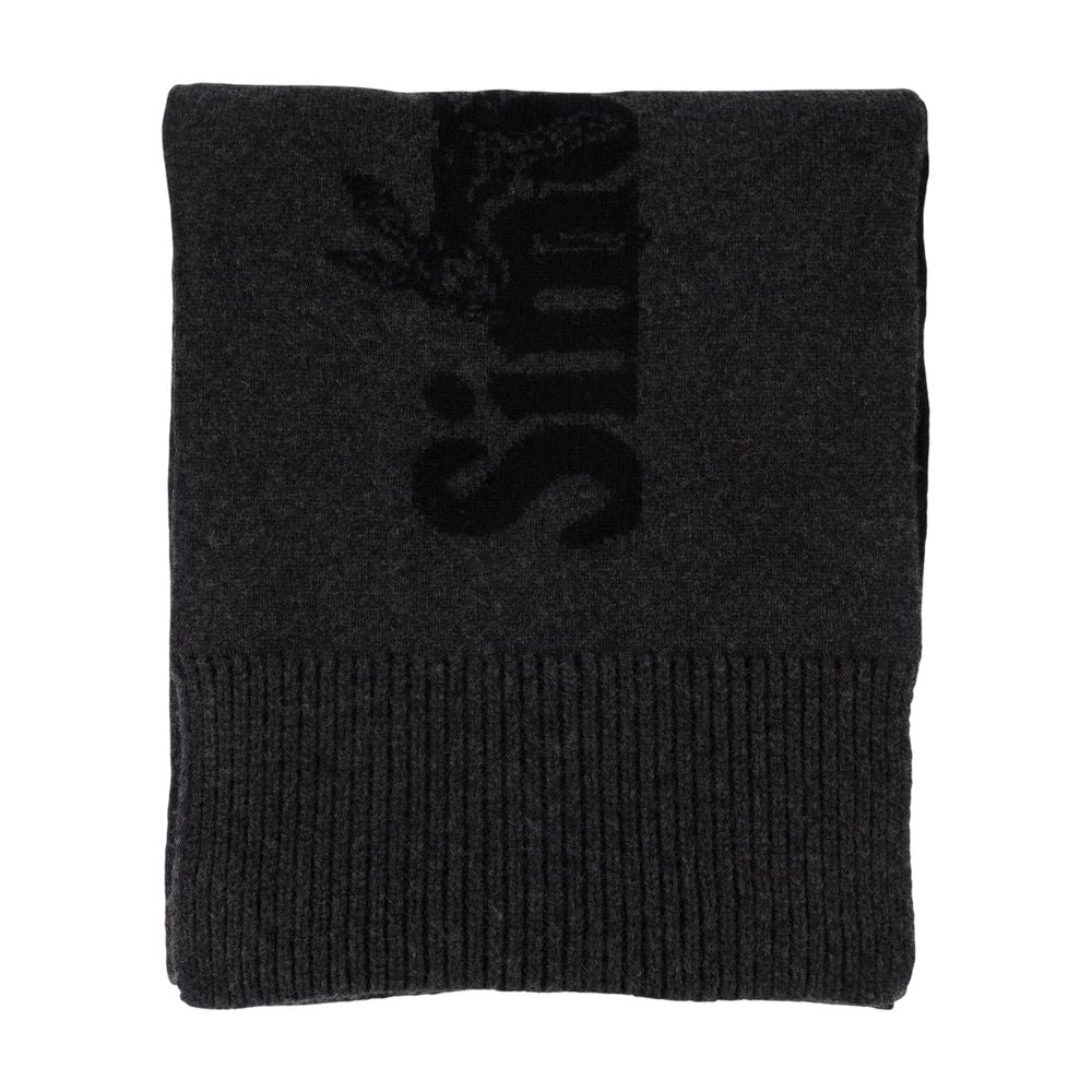 Simone Rocha Logo Wool Scarf — Black, view 2