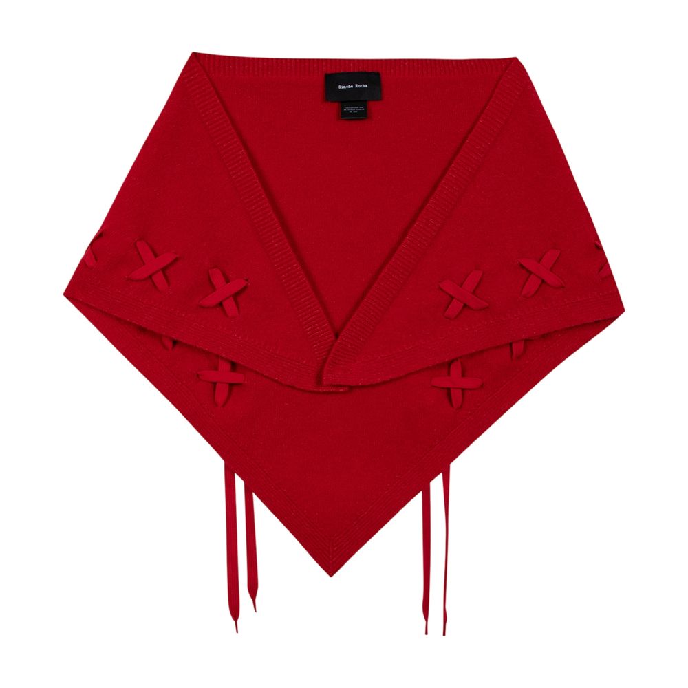 Simone Rocha Merino Wool Neckerchief Scarf — Red by Simone Rocha