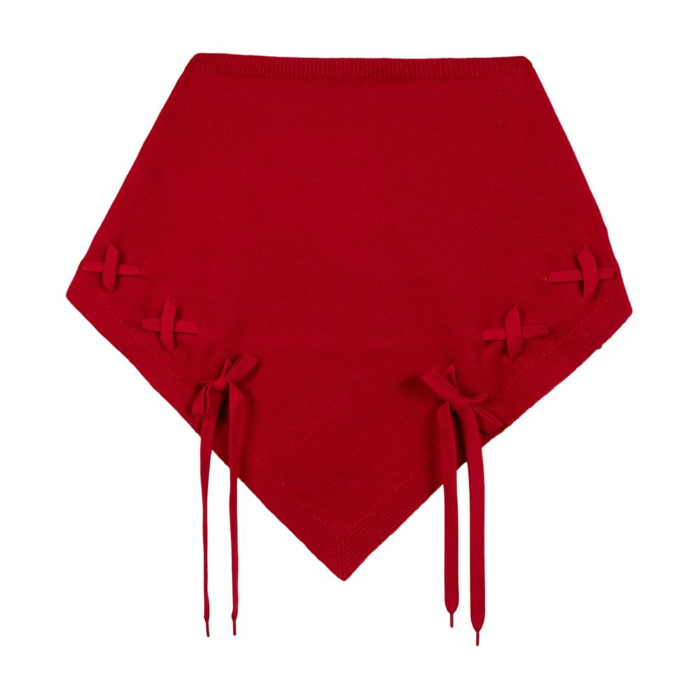 Simone Rocha Merino Wool Neckerchief Scarf — Red, view 2