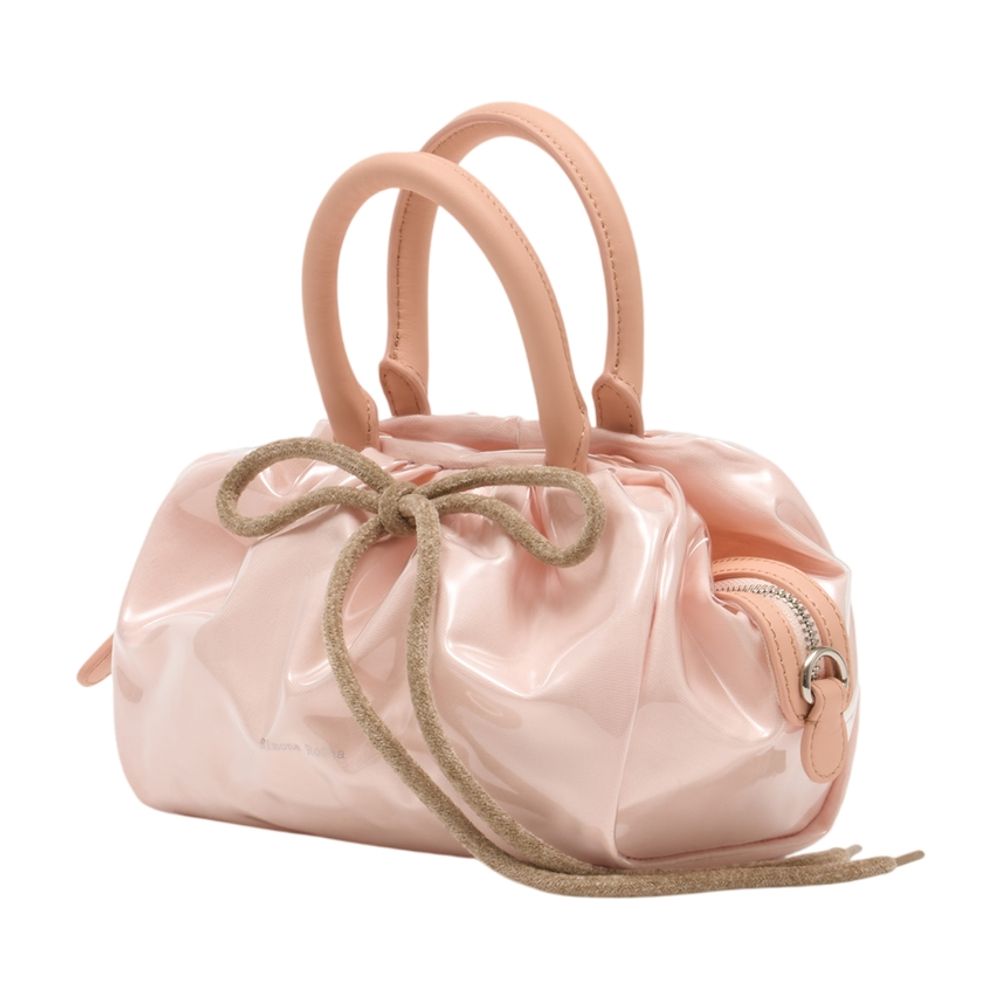 Simone Rocha Gathered Synthetic Top Handle Bag — Pink, view 2