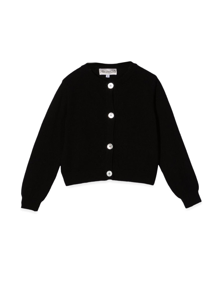 Simonetta Wool-Cashmere Cardigan — Black by Simonetta