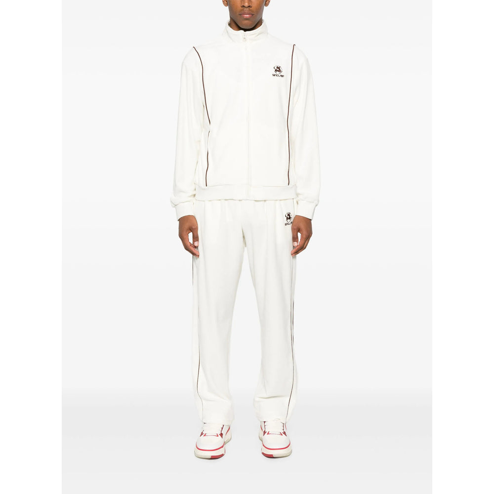 Sinclair Velour Track Pants — White, view 4