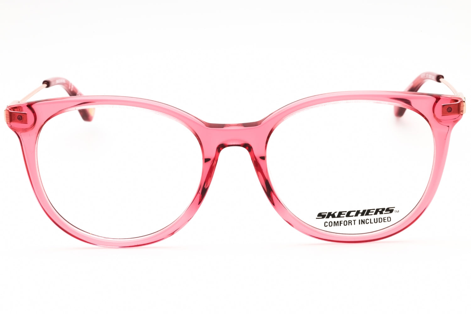 Skechers SE2167 Round Acetate Frame Eyeglasses — Pink, view 2