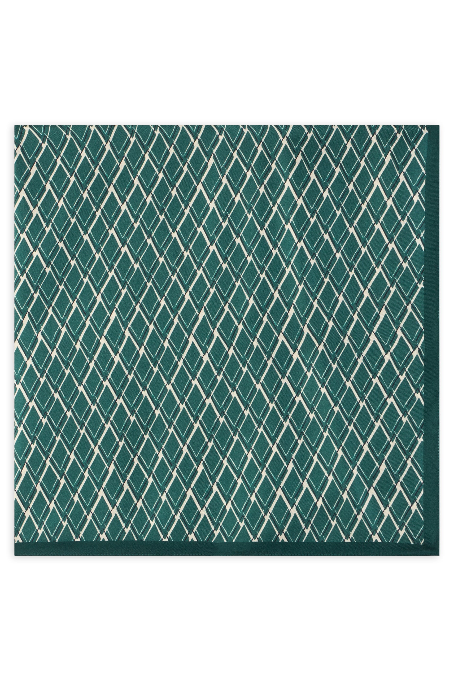 Slowear Geometric Silk Scarf — Green by Slowear