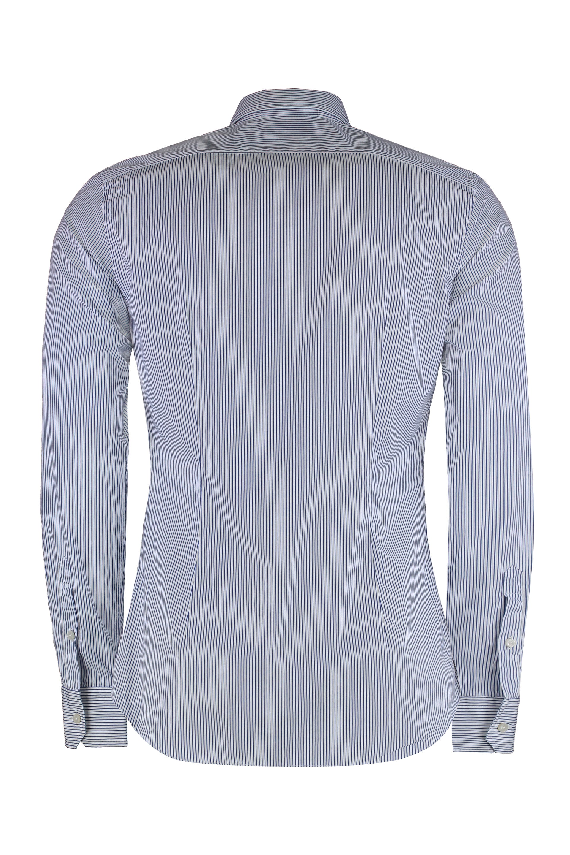 Slowear Striped Cotton Shirt — Navy, view 2