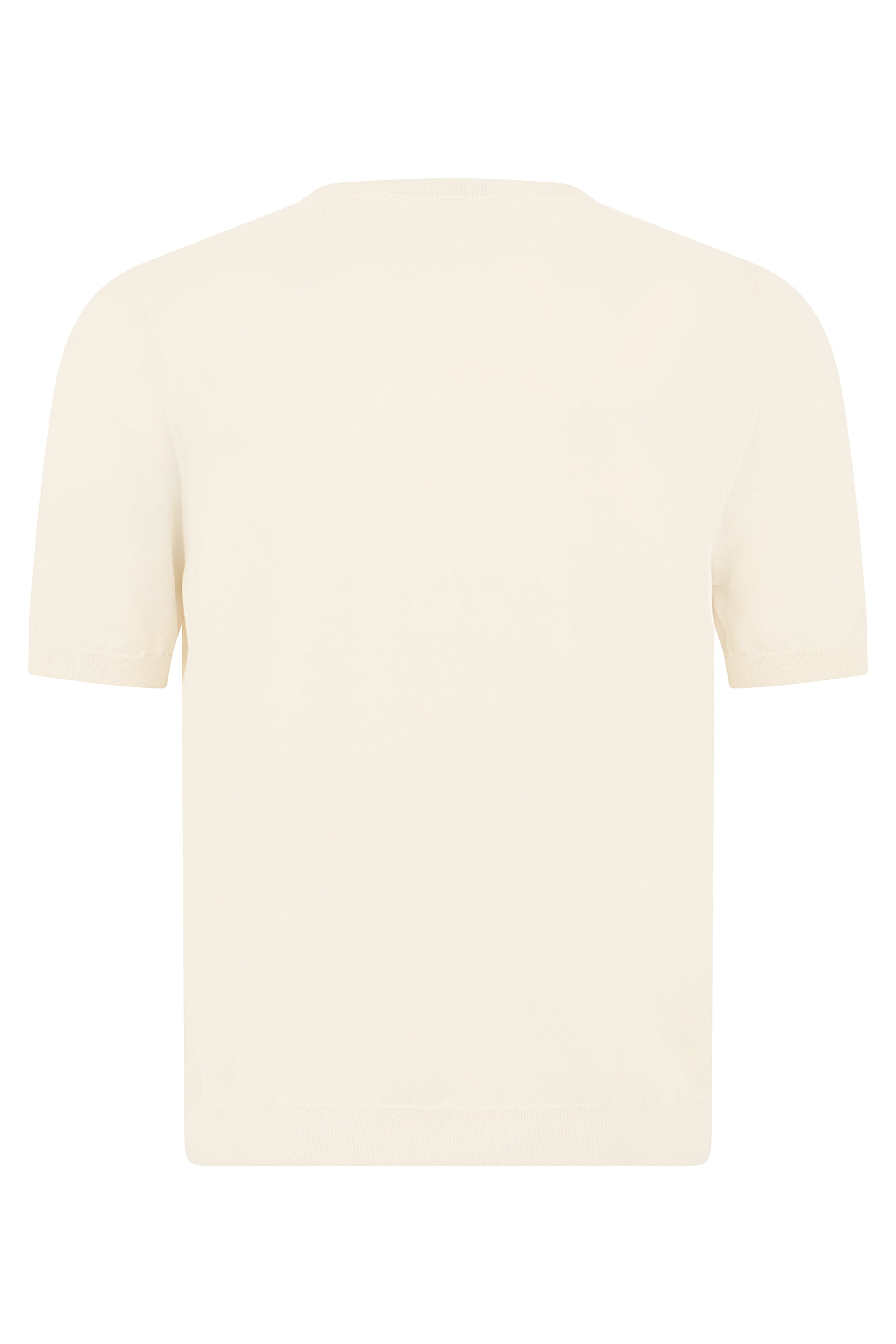 Slowear Short-Sleeve Cotton Sweater — Ivory, view 2
