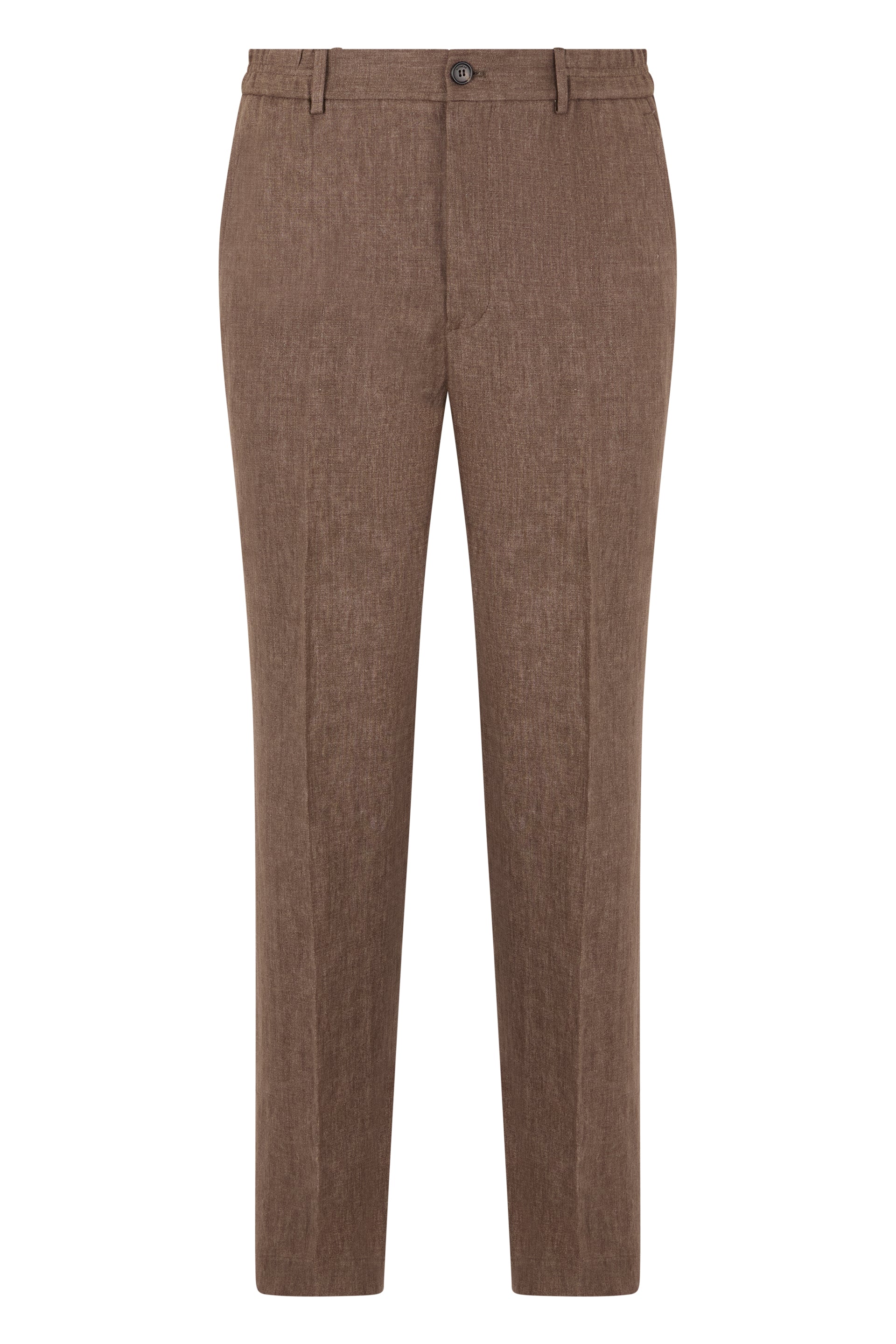 Slowear Tapered Linen Trousers — Brown by Slowear