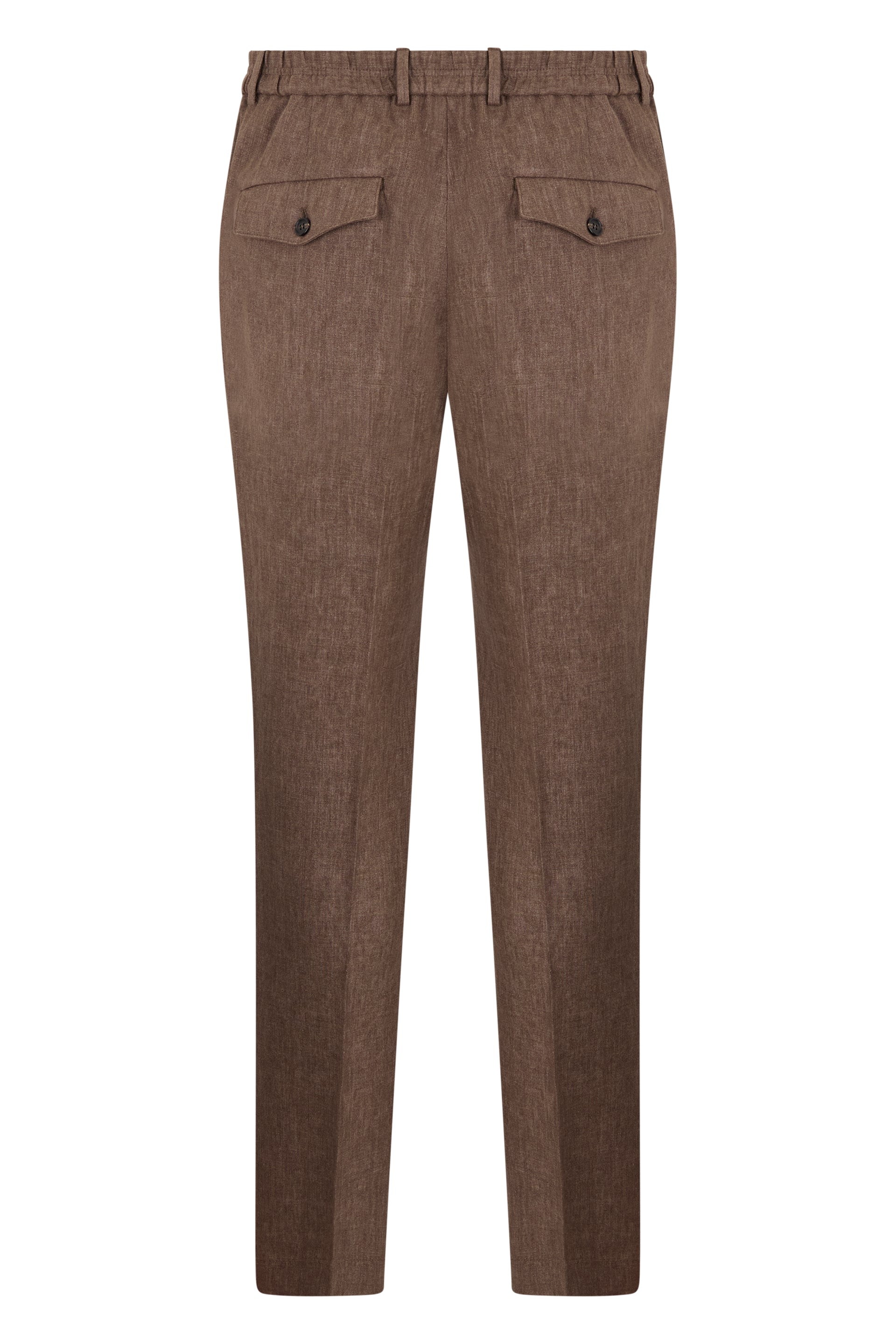 Slowear Tapered Linen Trousers — Brown, view 2