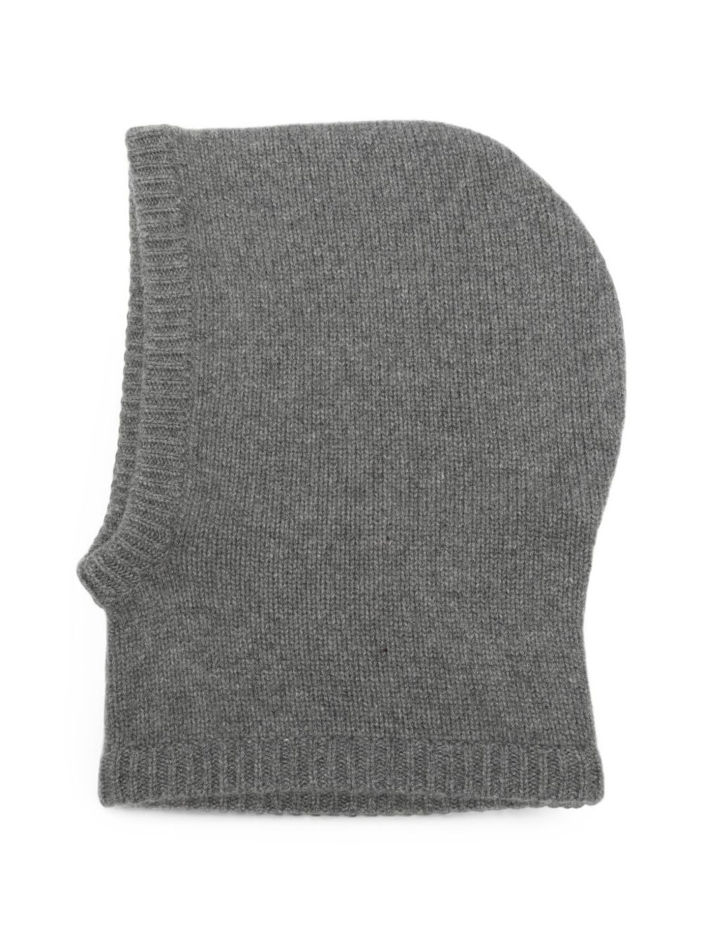 Soft Goat Cashmere Ribbed Balaclava — Grey, view 2