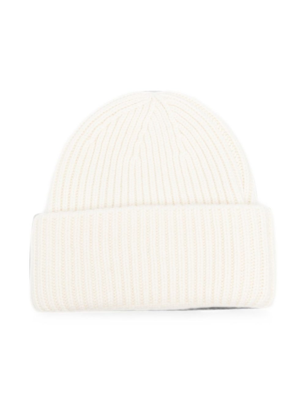 Soft Goat Ribbed Cashmere Beanie — Ivory, view 2
