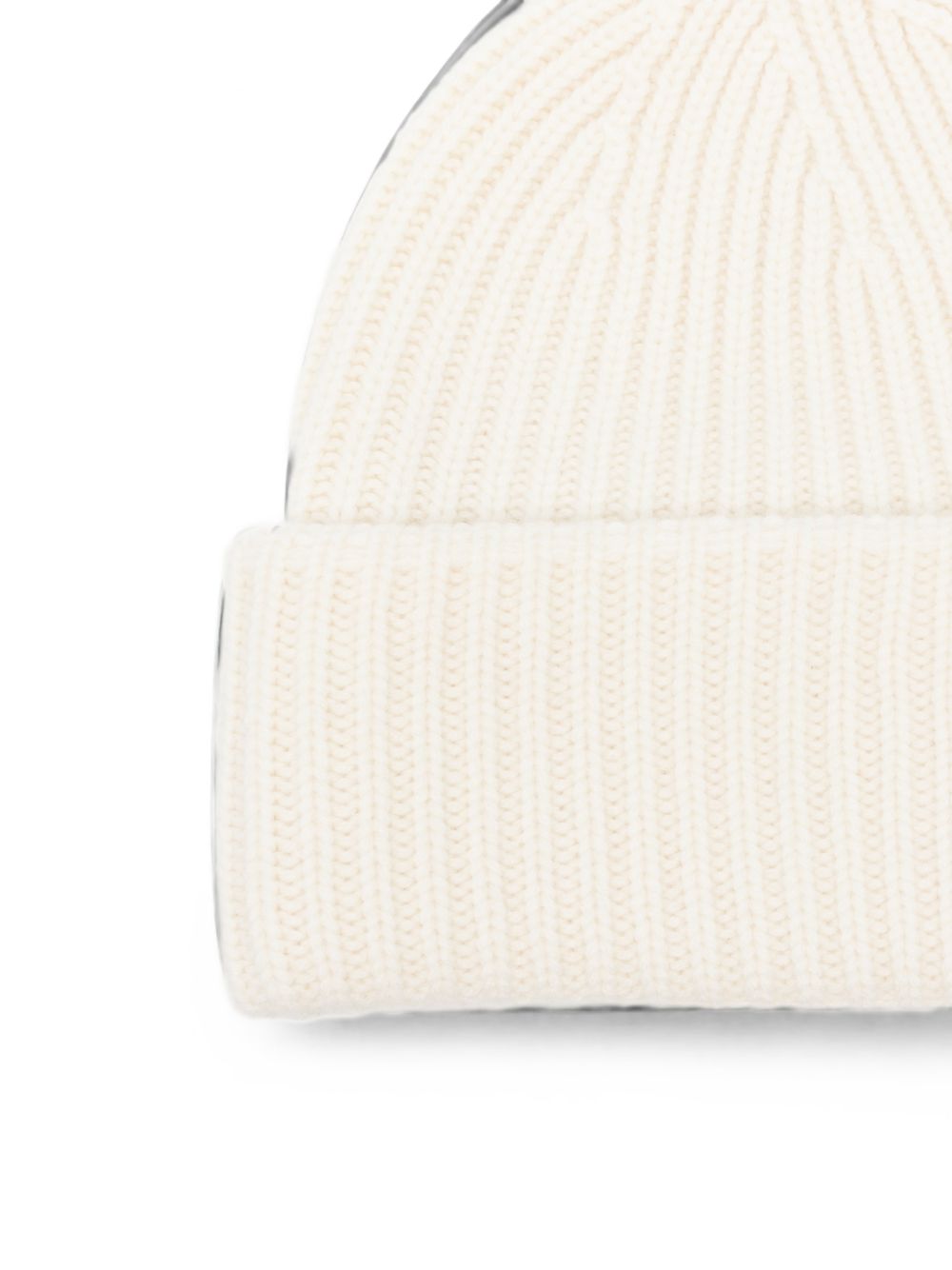 Soft Goat Ribbed Cashmere Beanie — Ivory, view 3