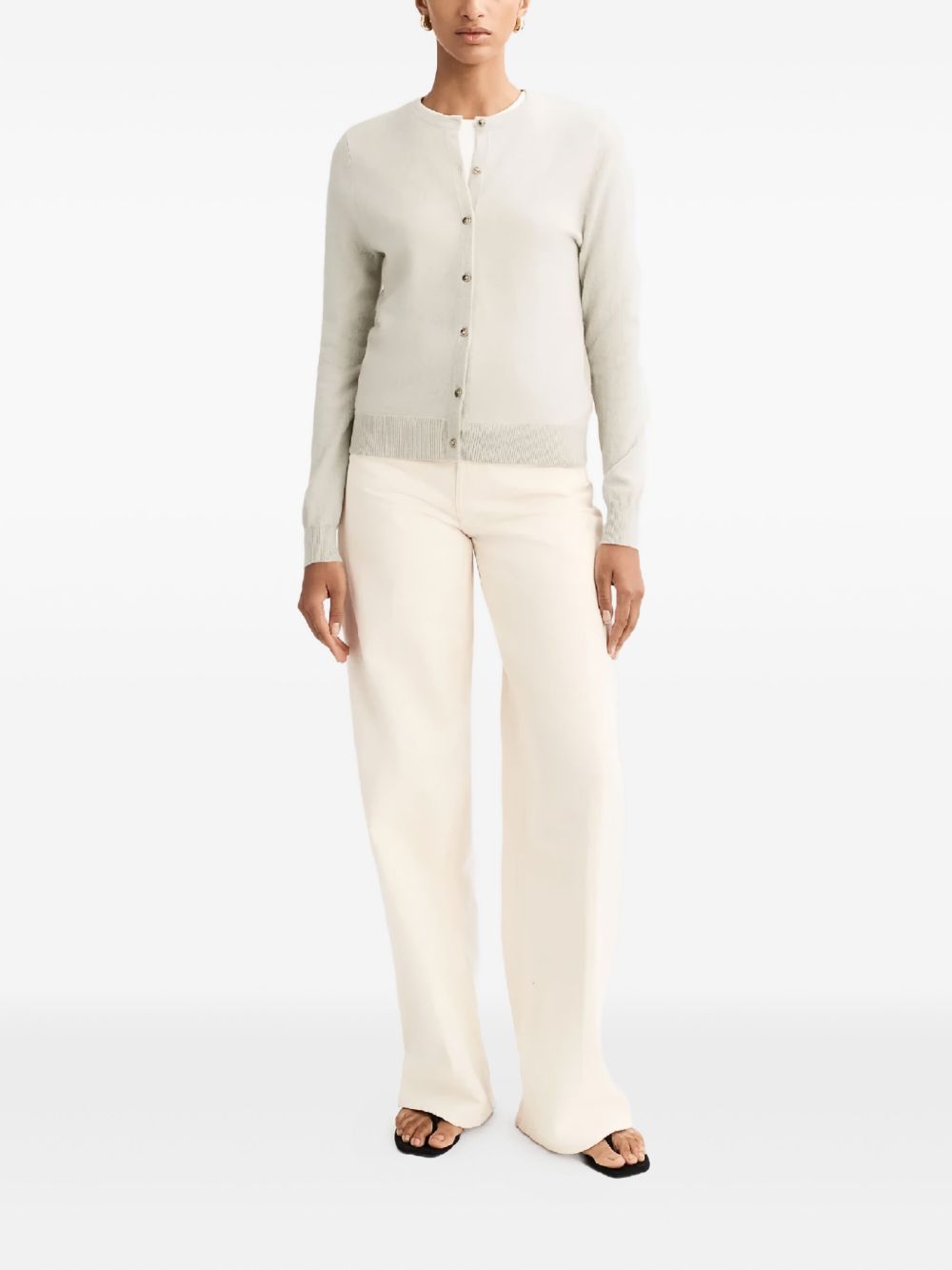 Soft Goat Cashmere Cardigan — Beige, view 4