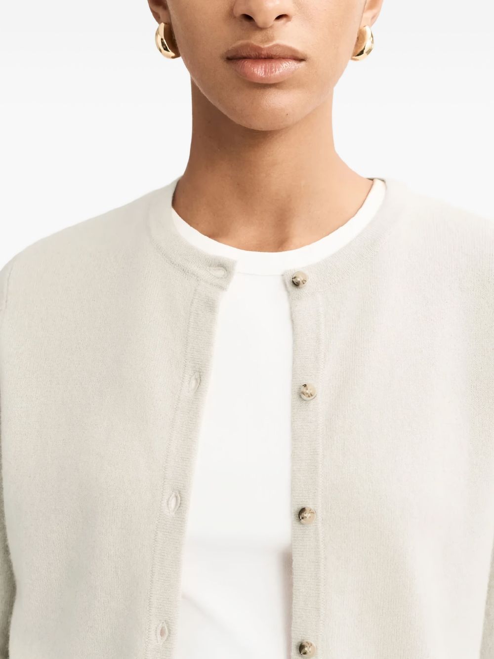 Soft Goat Cashmere Cardigan — Beige, view 5