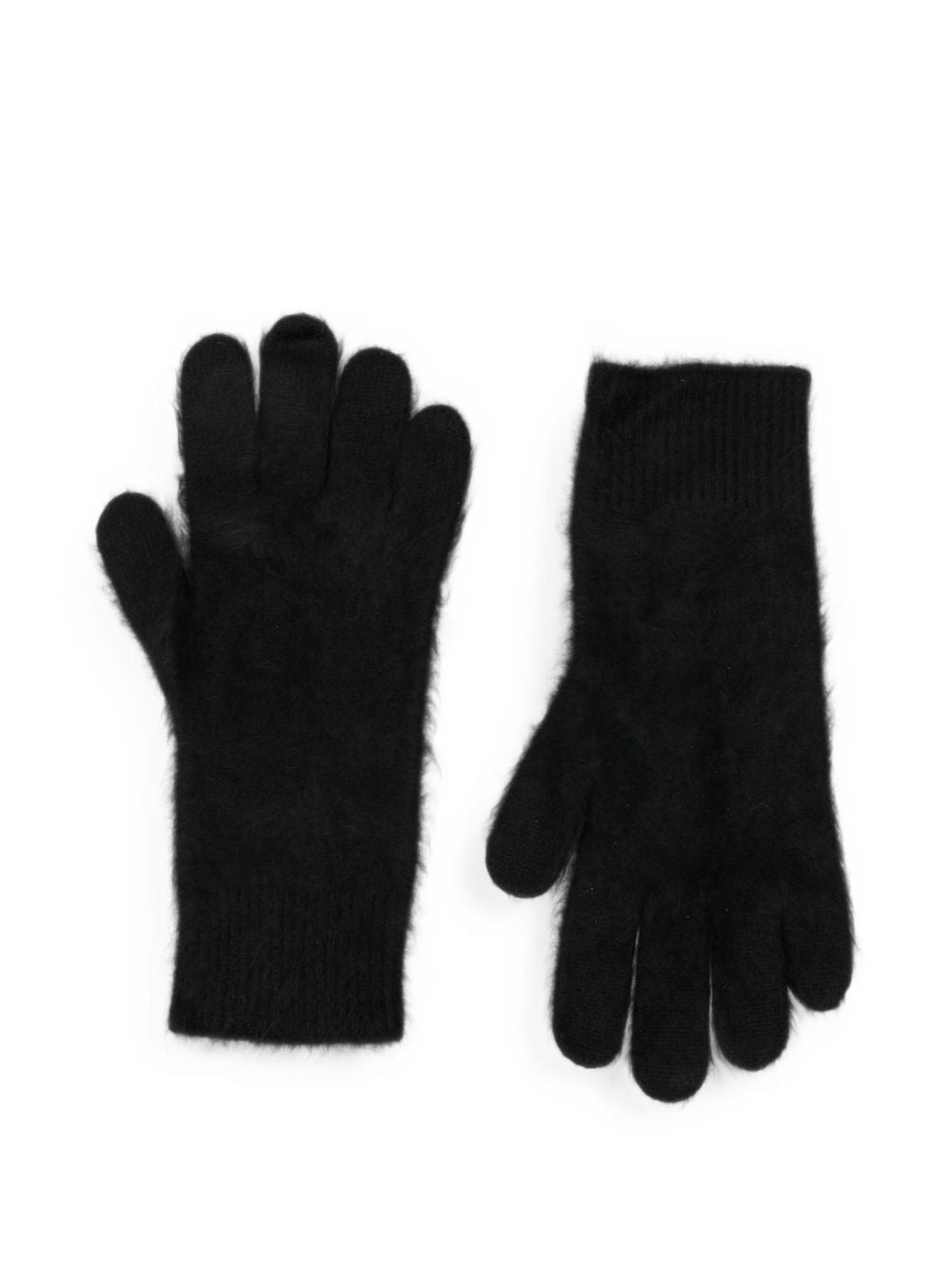 Soft Goat Fine Knit Brushed Gloves — Black by Soft Goat