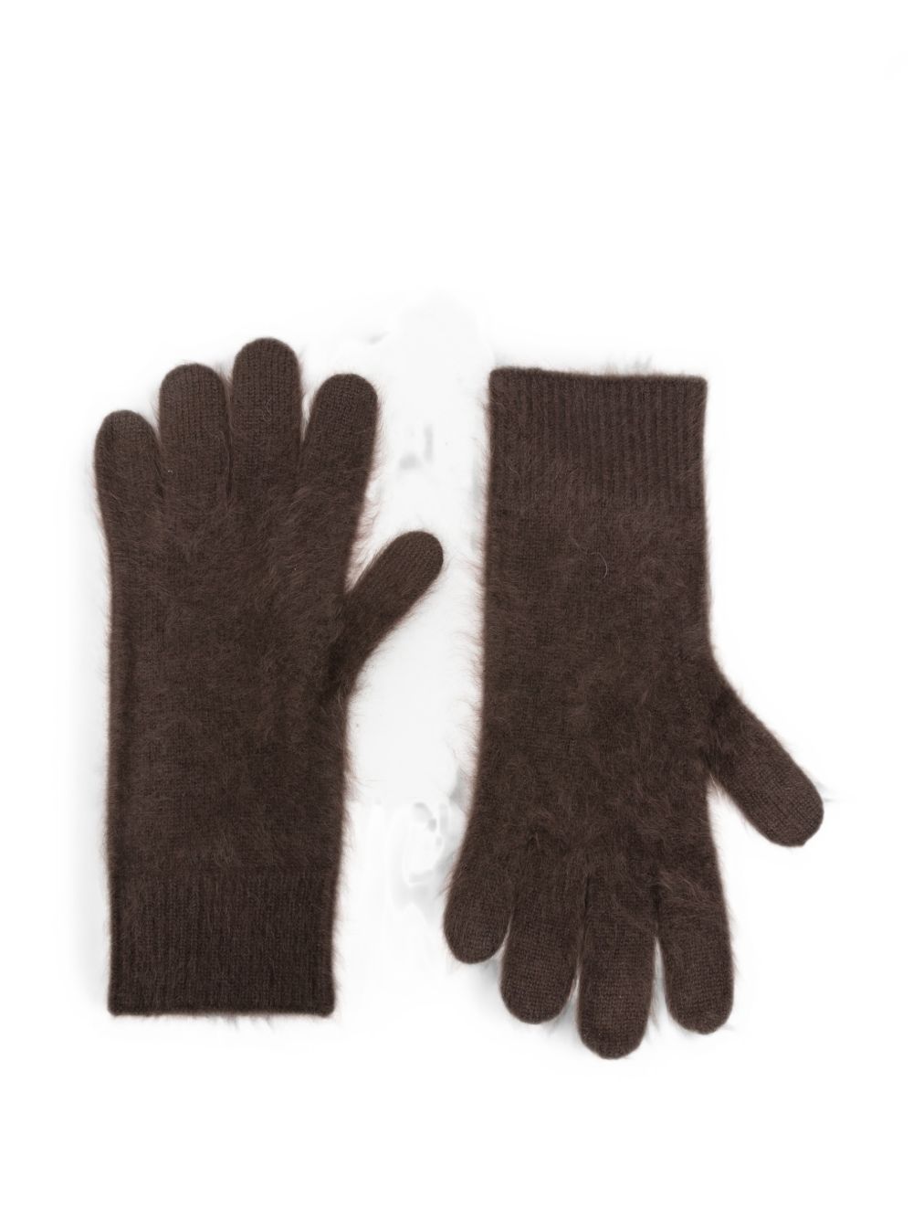 Soft Goat Wool Gloves — Brown, view 2