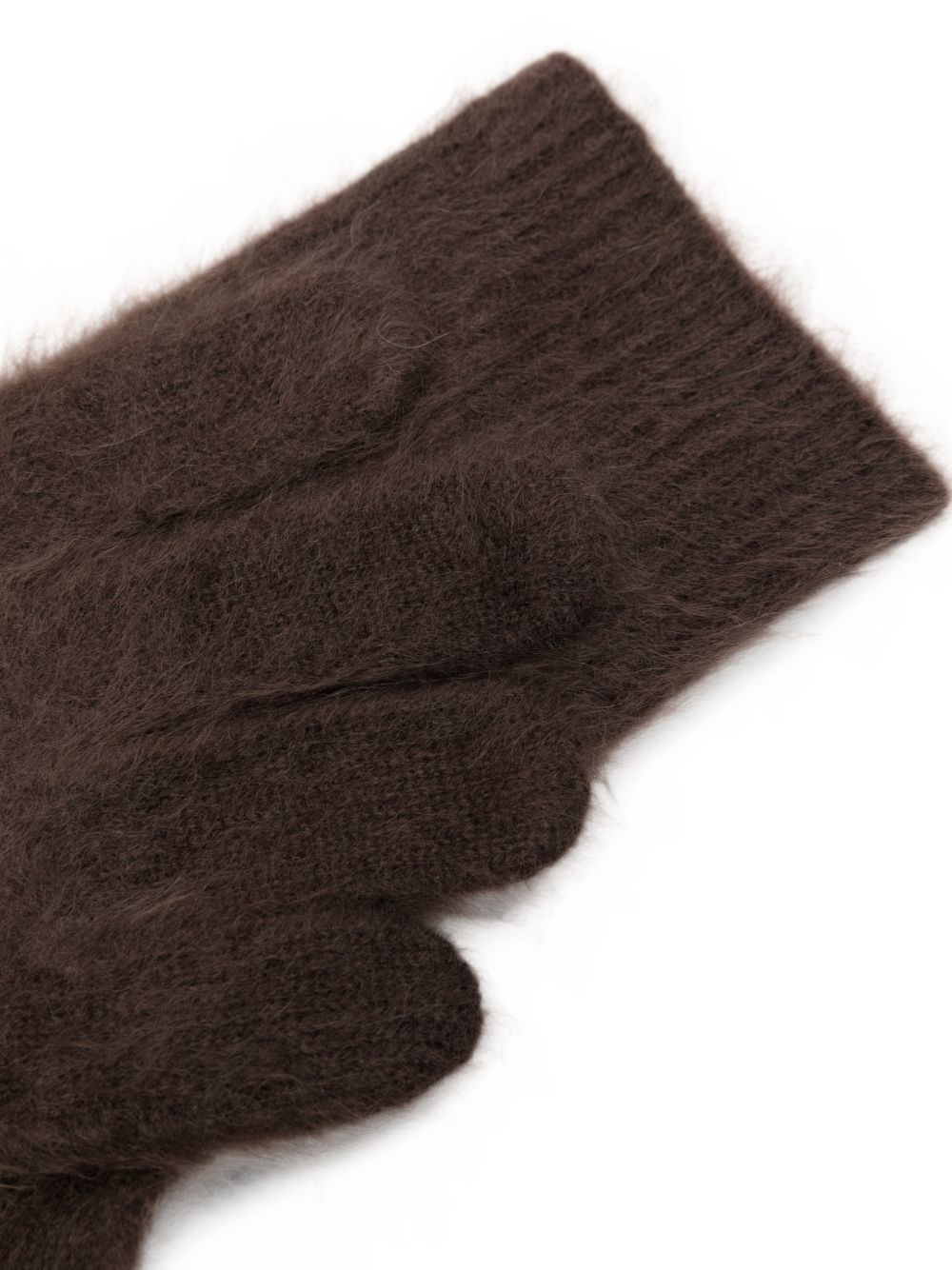 Soft Goat Wool Gloves — Brown, view 3